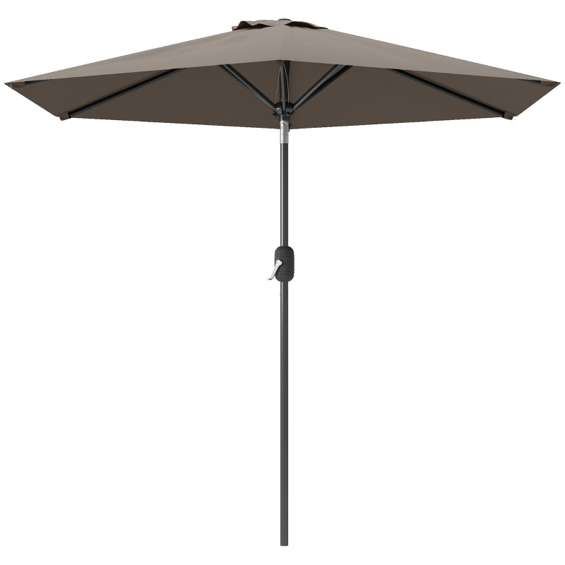 Patio Sun Umbrella, Outdoor Parasol with 6 Ribs, Dark Grey