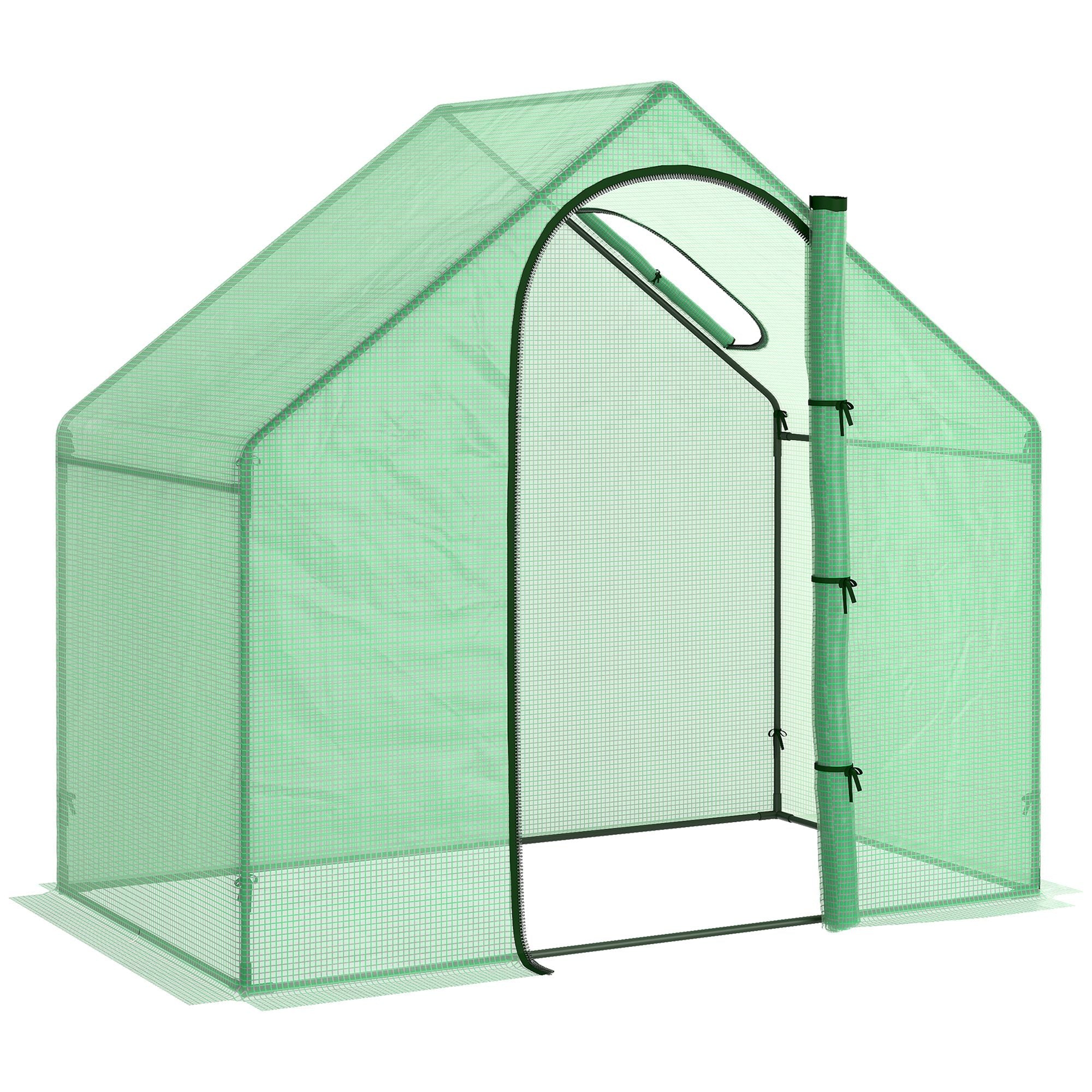 Outsunny Garden Grow Enclosure: 6x3.3x5.5ft Portable Mini Flower Plant Growing Green PVC Tunnel Outdoor Warm House