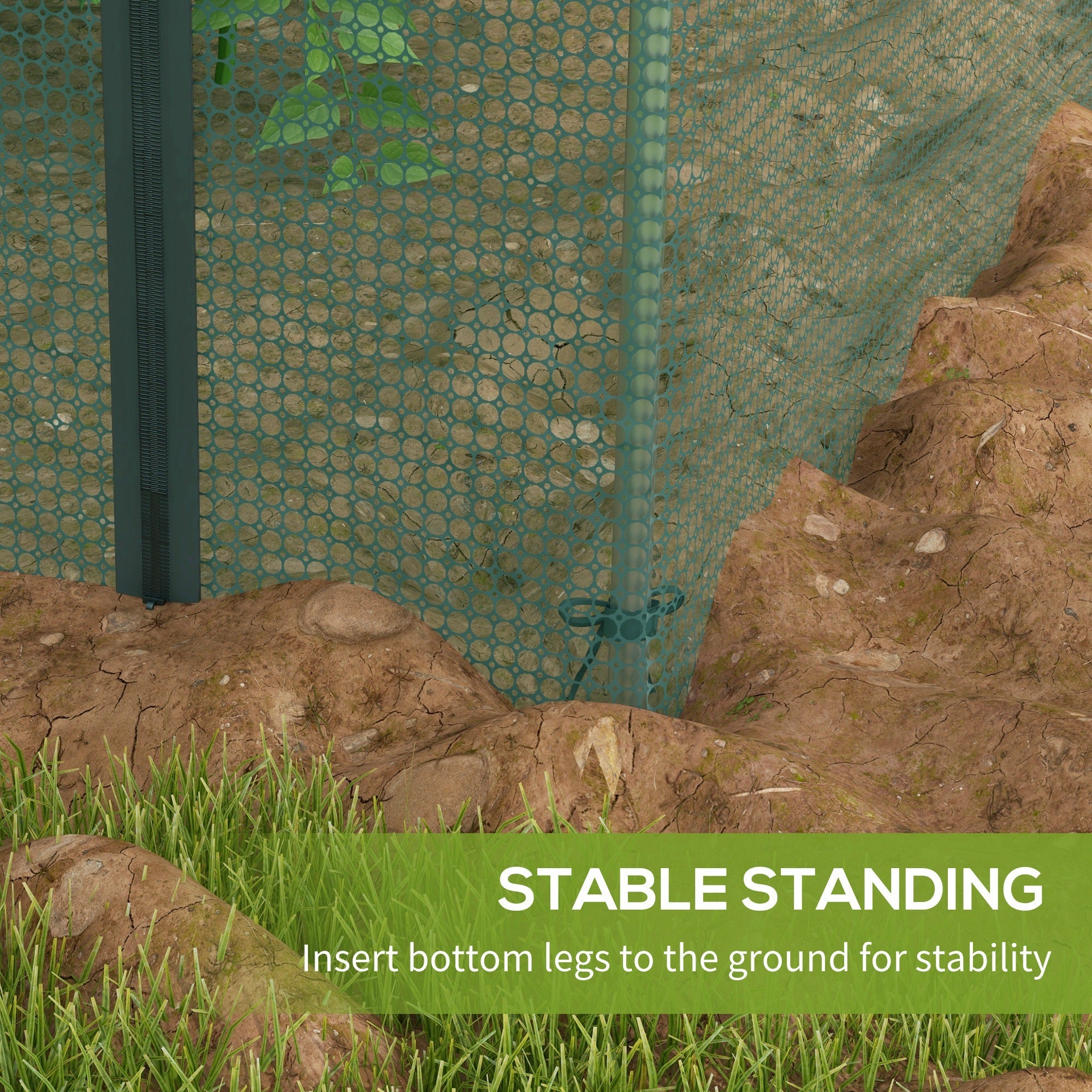 Outsunny Galvanized Steel Crop Cage, Plant Protection Tent with Zippered Door, 4' x 4', Green