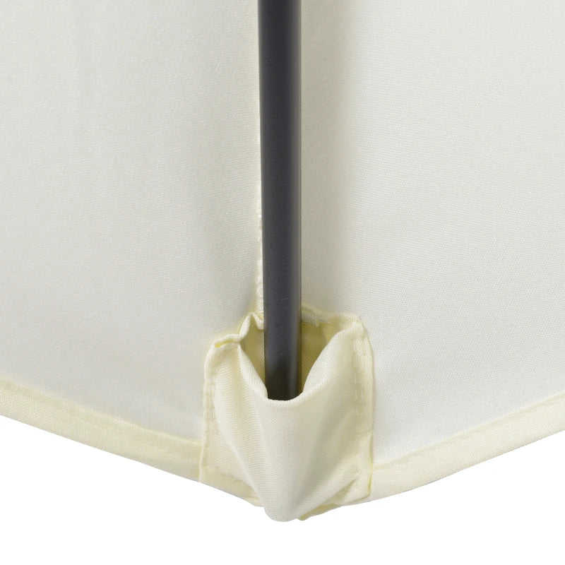 6.6FT Patio Umbrella, Outdoor Parasol with 6 Solid Ribs, Cream White