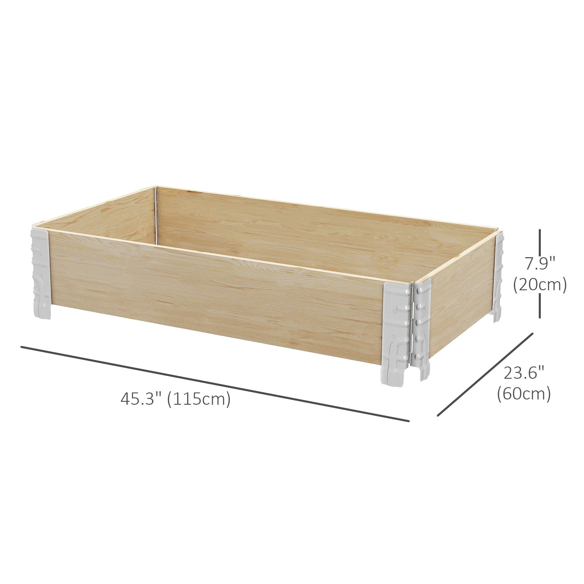Outsunny Foldable Wooden Raised Planter: Garden Bed for Outdoor Veggies/Flowers/Herbs, Easy Assembly