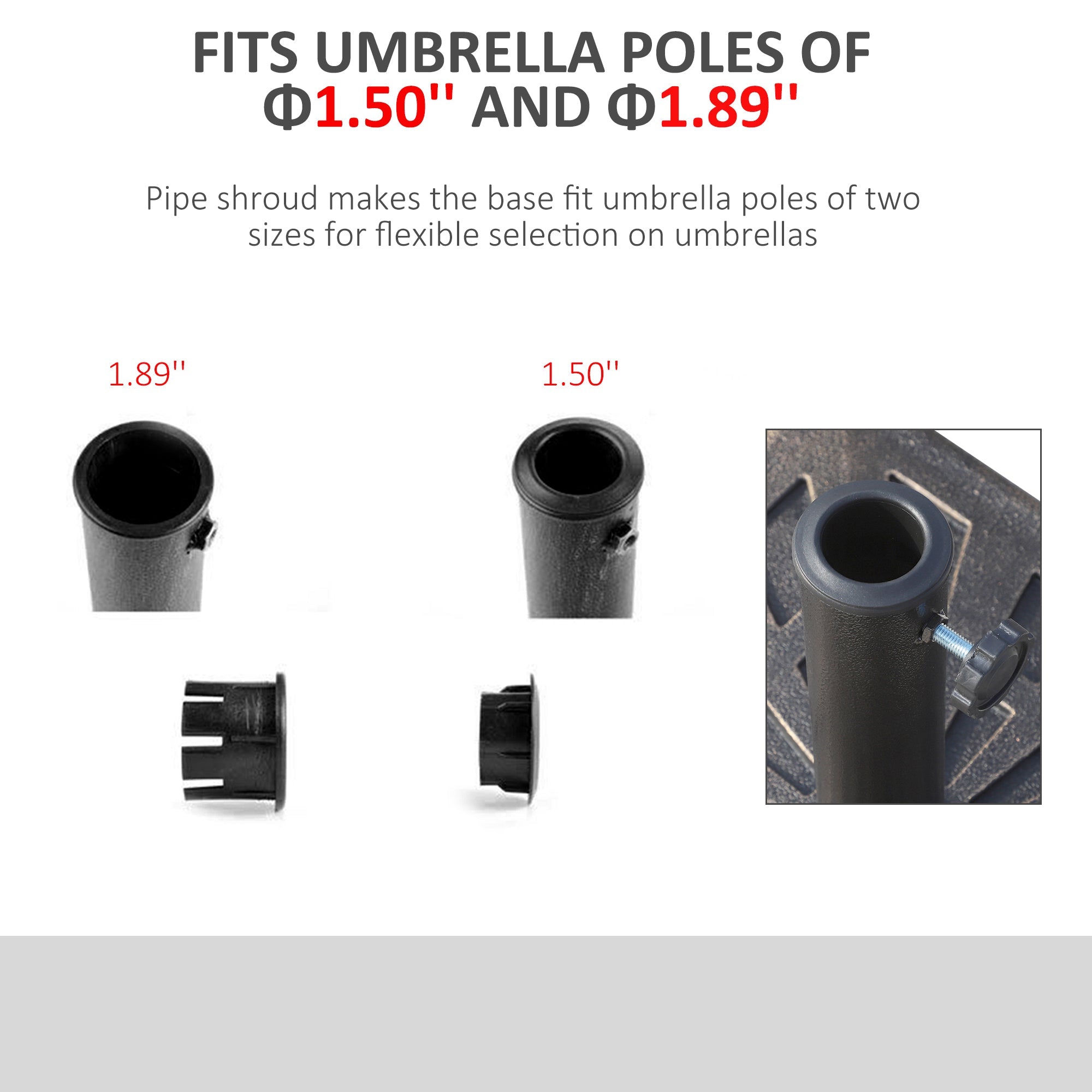 Outsunny Patio Umbrella Base: 18.5" Square Outdoor Resin Parasol Stand, Market Umbrella Holder for Deck, Bronze