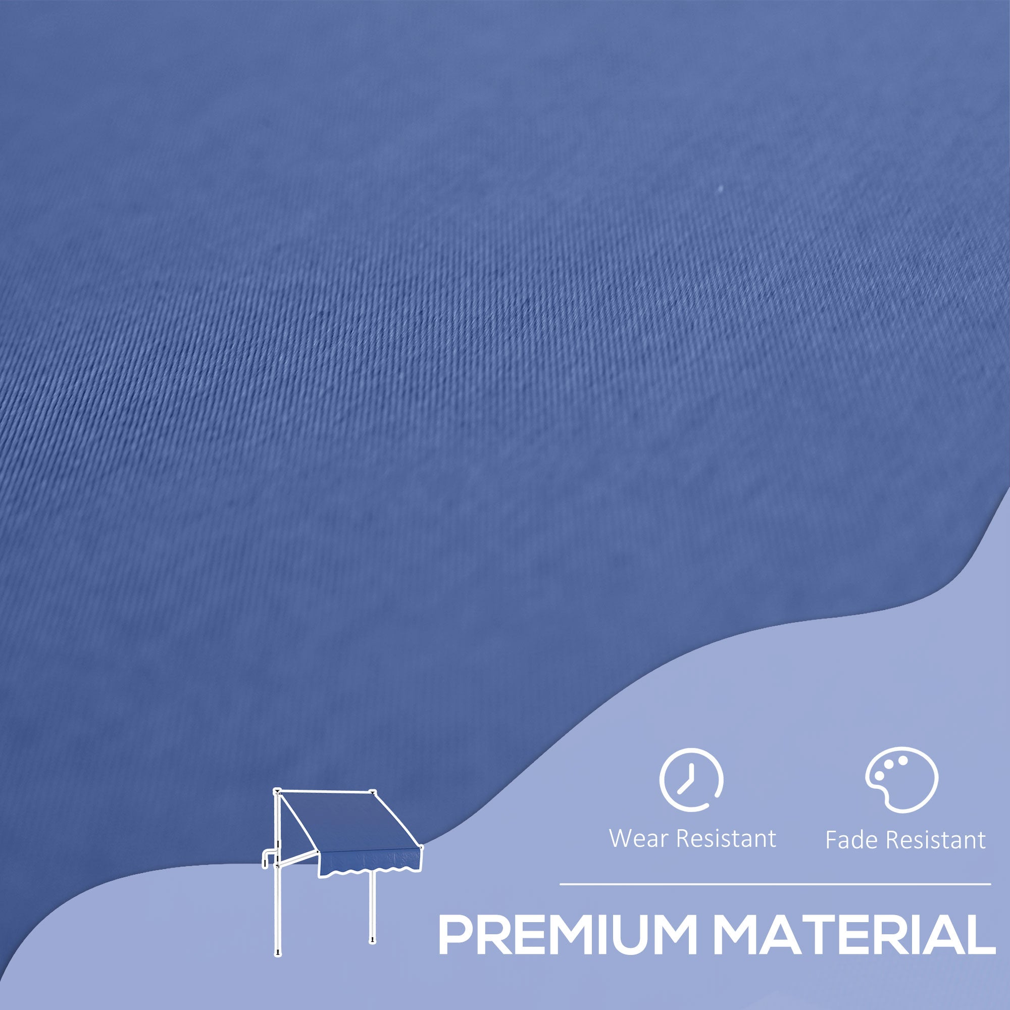 Outsunny Retractable Serenity: Manual Awning for Patio, Deck, Window, Door, 6.6'x5' Dark Blue Canopy, UV & Water Resistant