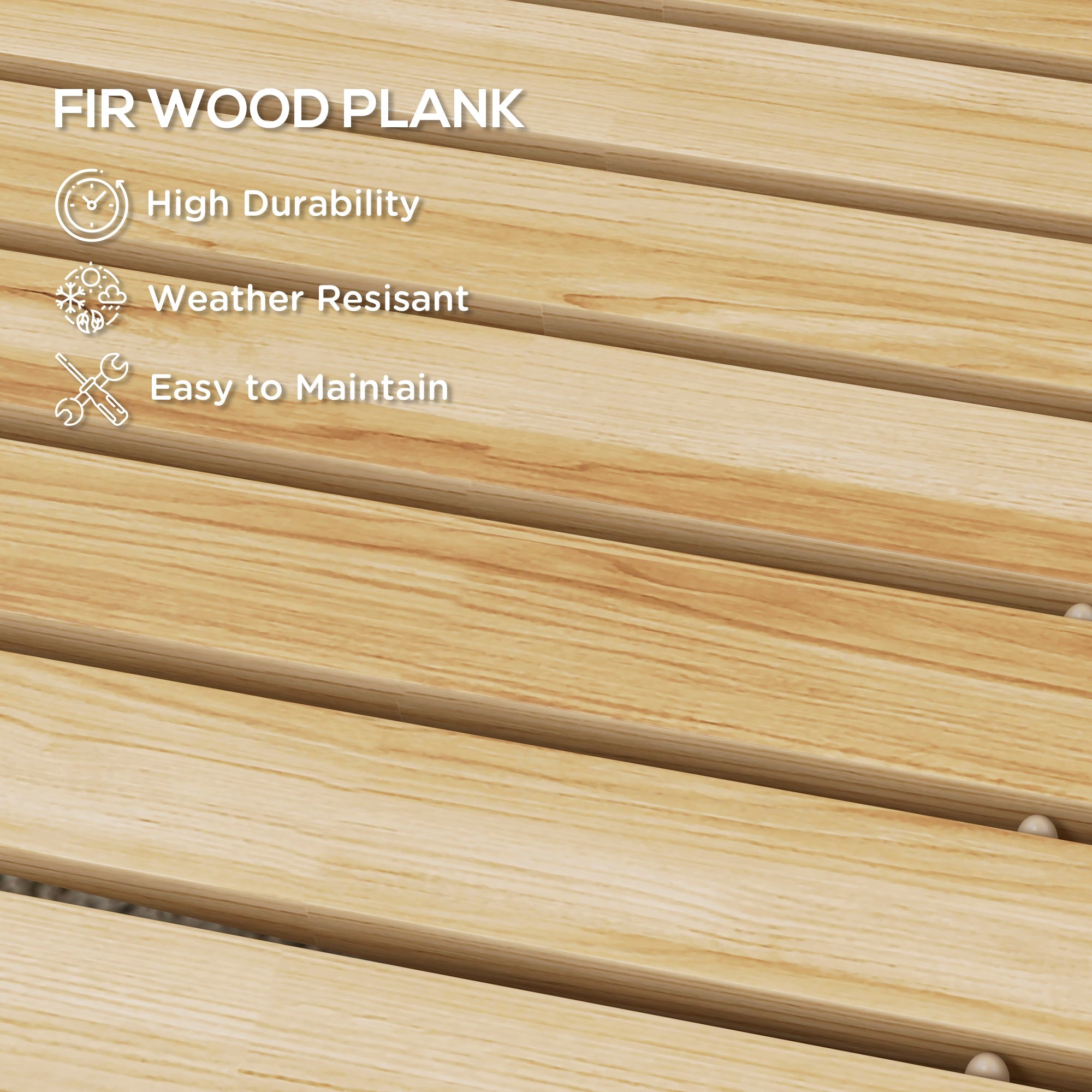 Outsunny 47" Wooden Garden Pathway, Outdoor Roll Out Straight Walkway, Garden Boardwalk for Wedding, Party, Natural Wood Finish