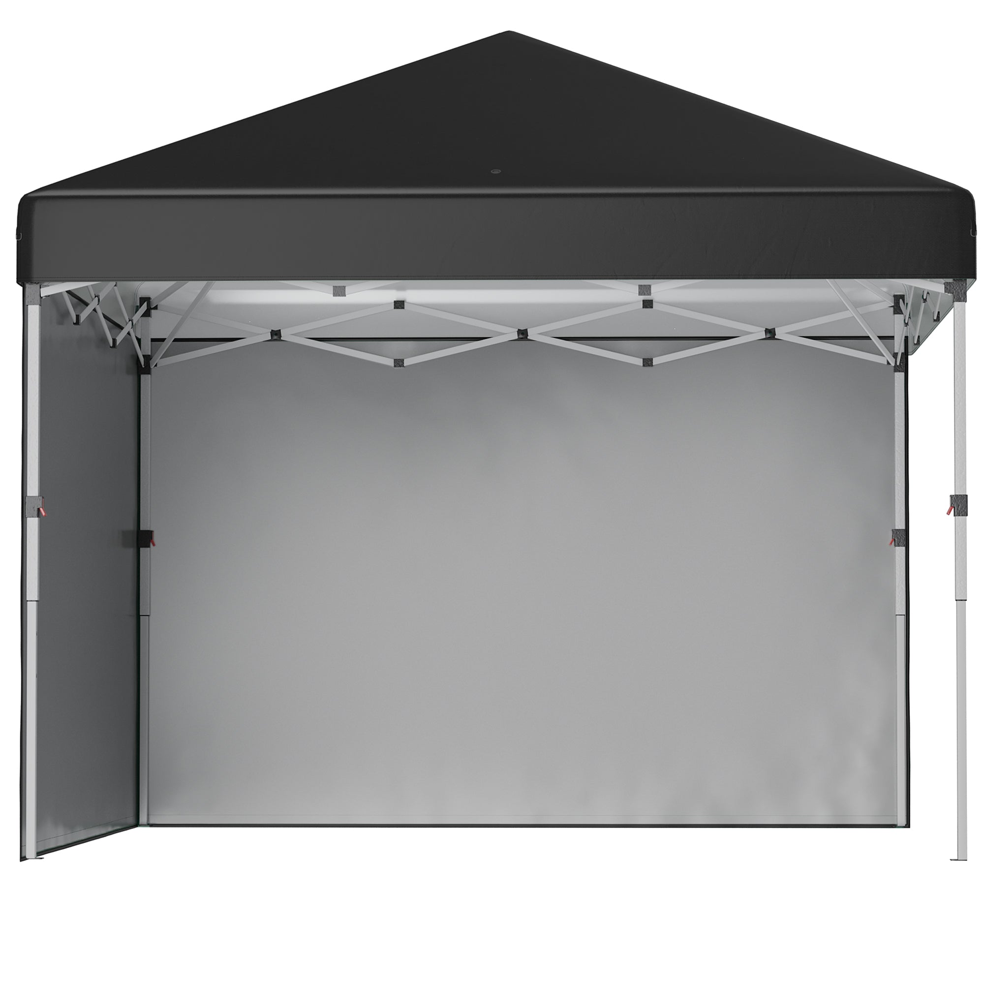 Outsunny 10' x 10' Pop Up Canopy with Sidewalls, Roller Bag, Height Adjustable Instant Tent for Outdoor Garden Patio, Black
