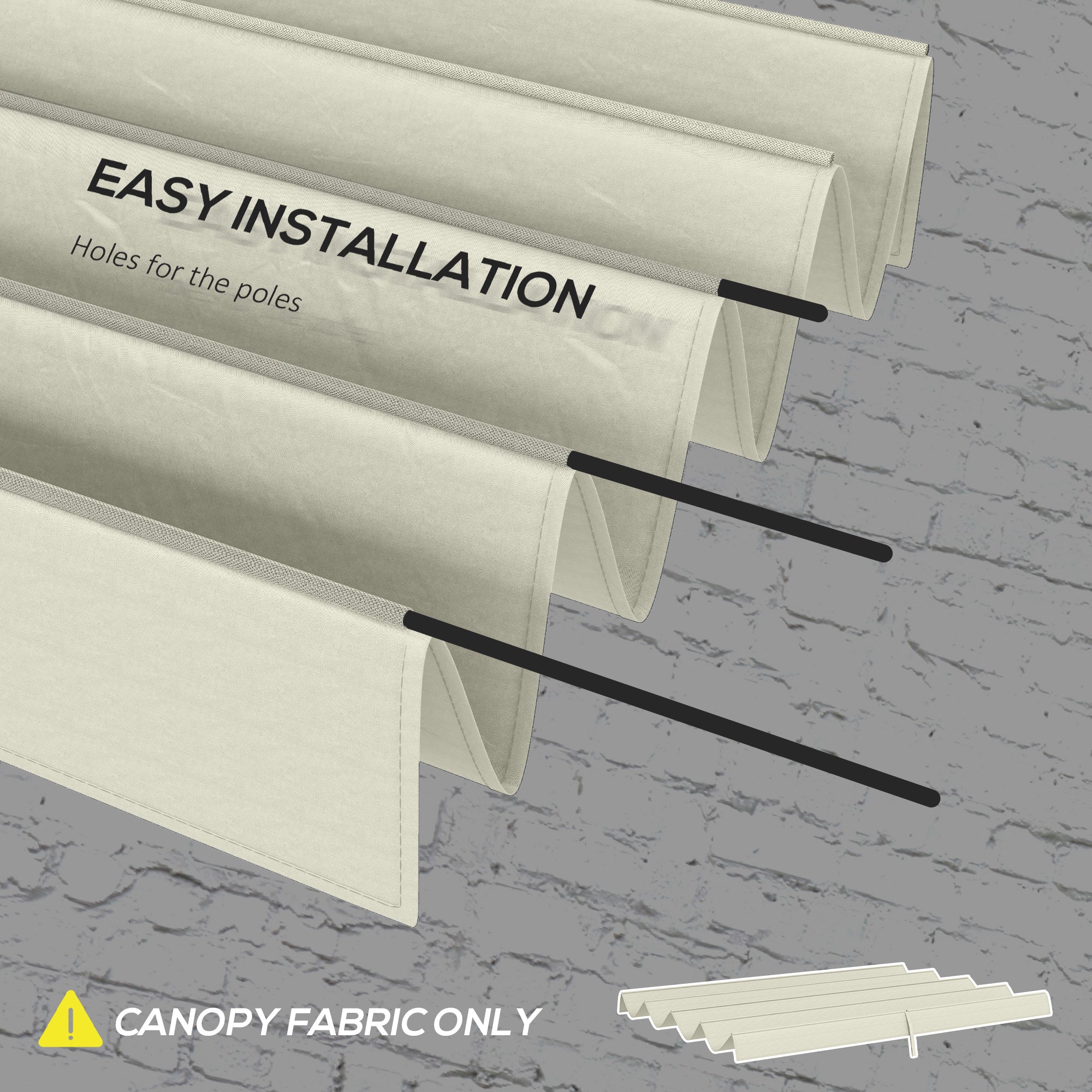 Outsunny Pergola Canopy, Retractable Sun Shade Cover for 9.8' x 7.1' Pergola, UV30+ Protected, Cream White