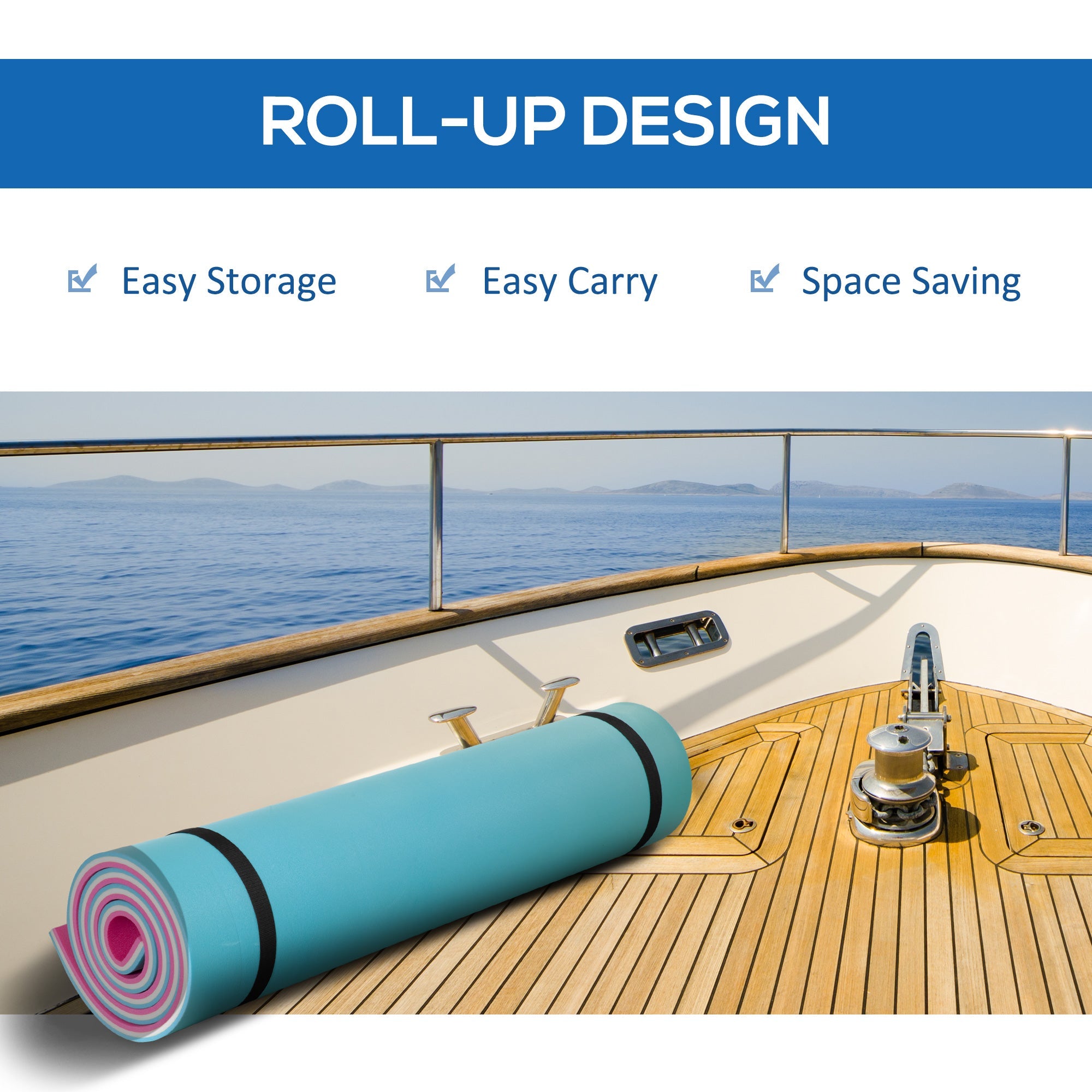 HOMCOM Large Floating Water Mat 12x6ft Lily Pad for Pool Beach Lake Family Fun and Relaxation