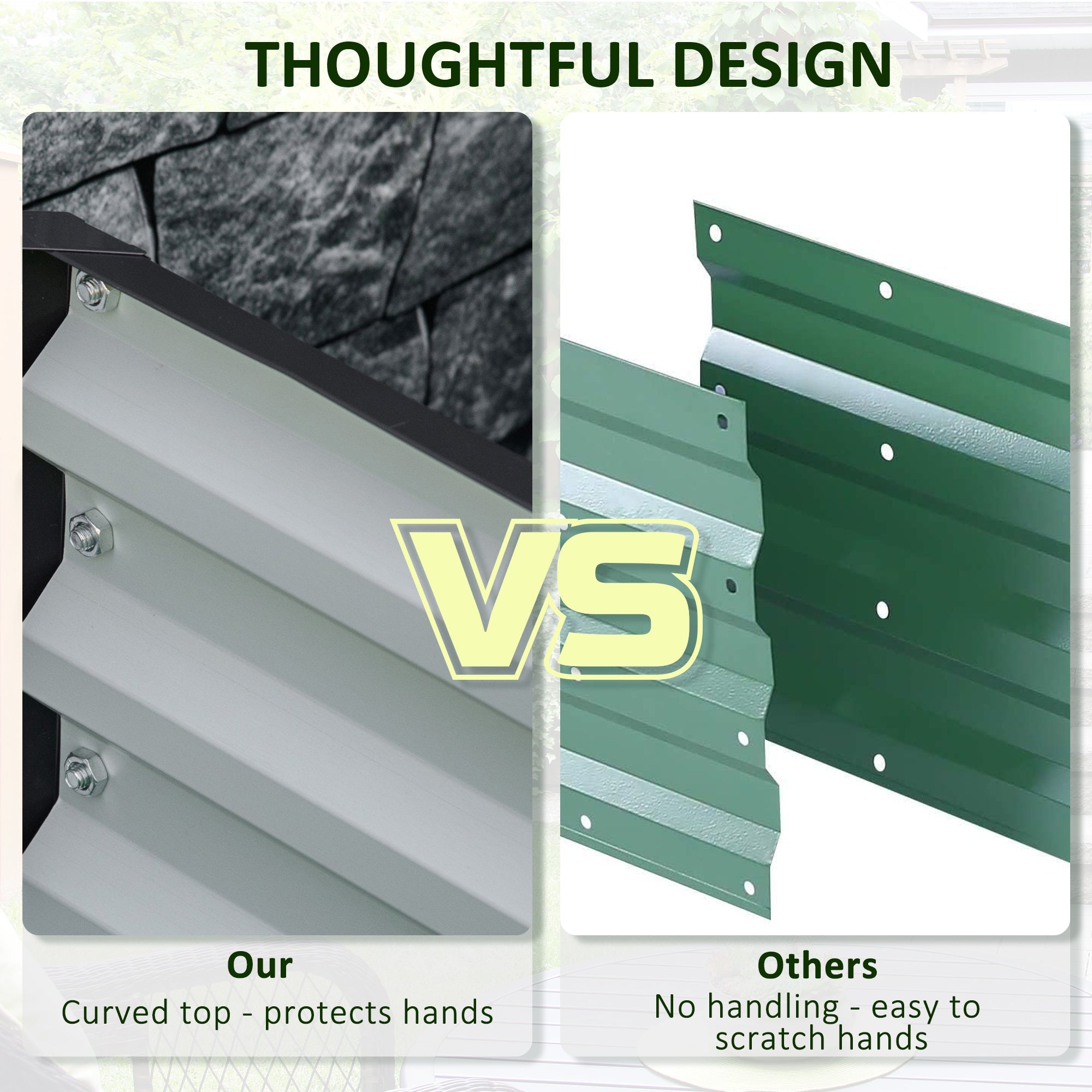 Outsunny 4' x 4' x 1' Raised Galvanized Steel Garden Bed Planter Box for Vegetables Flowers Herbs Grey