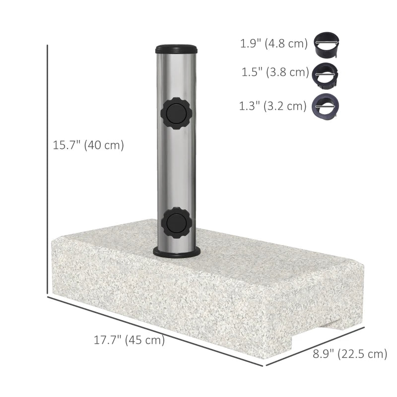 55 lbs Half Granite Parasol Base, Outdoor Umbrella Stand Weight for 1.3", 1.5", 1.9" Umbrella Poles, Grey