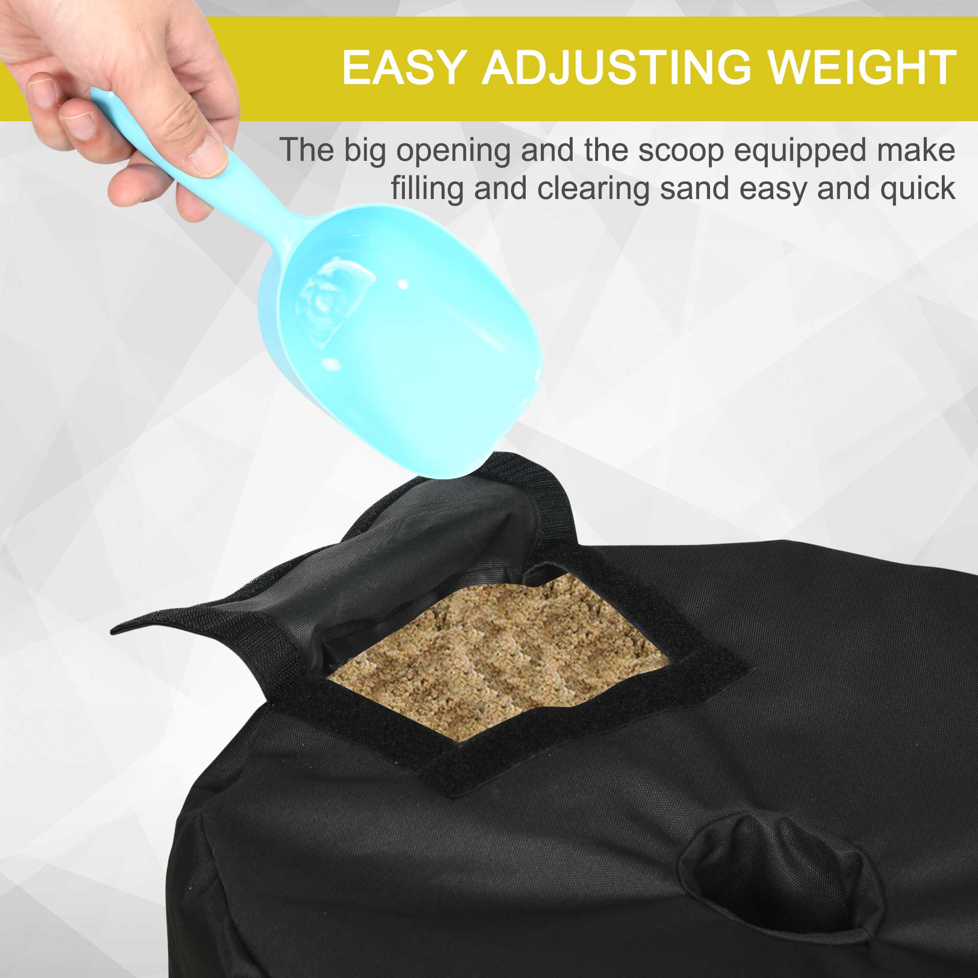 Outsunny 19" Round Patio Umbrella Base Weight Sand Bag Weather Resistant up to 88lbs Black Outdoor Stability