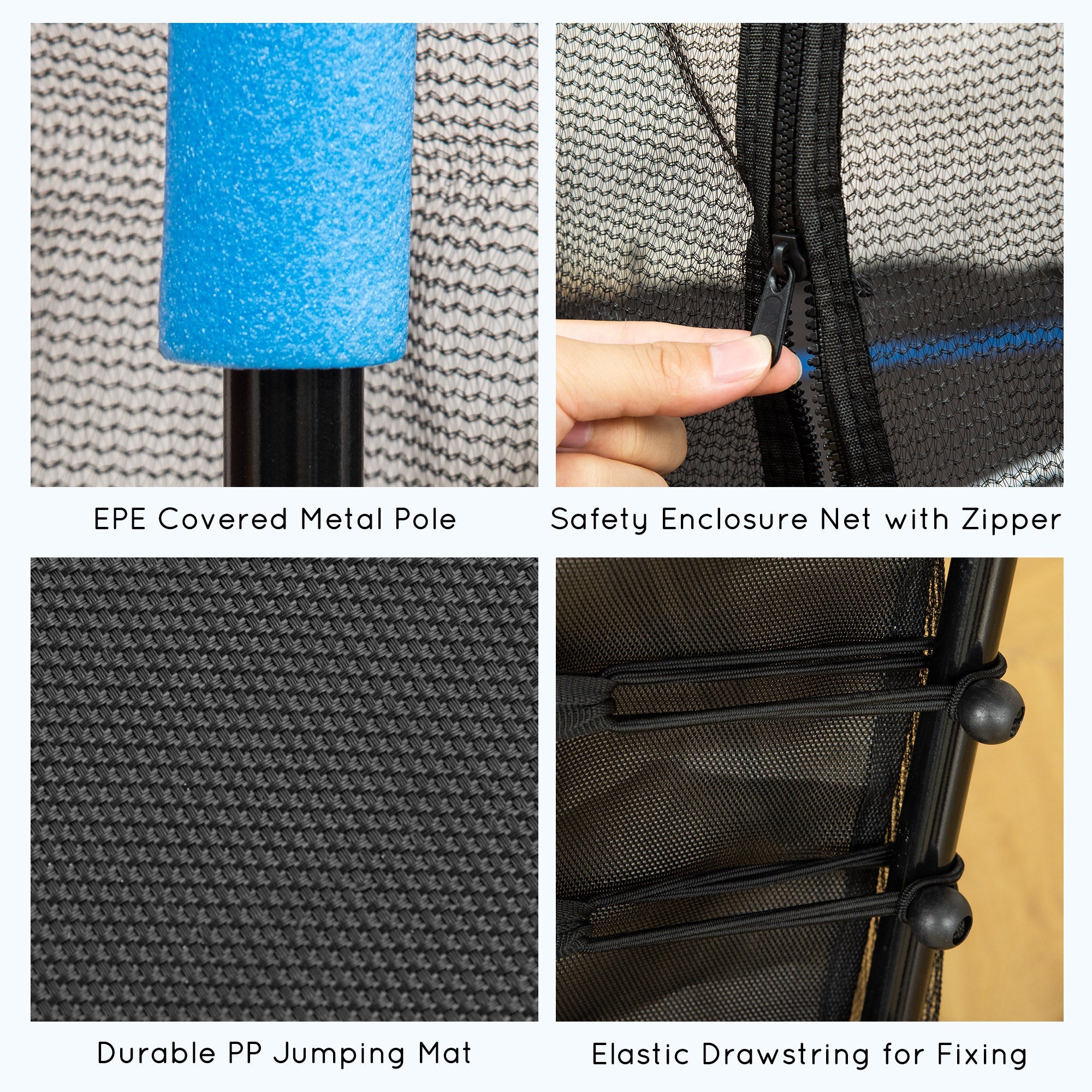 Soozier 63" Kids Trampoline Mini Indoor/Outdoor Bouncer Jumper Enclosure Net Elastic Thick Padded Pole 3-10 Years Blue