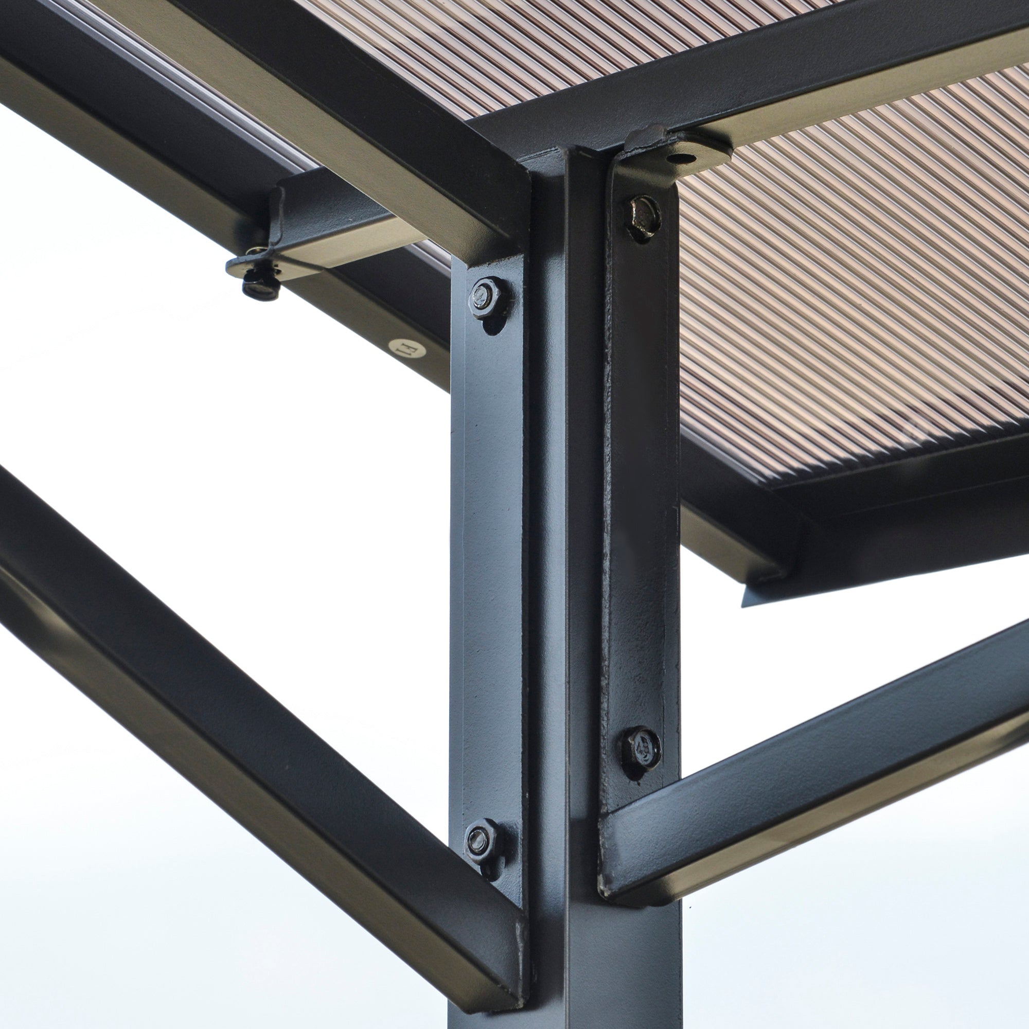 Outsunny 8x5ft Aluminum Hardtop BBQ Gazebo Outdoor Grill Canopy Side Shelves Patio Backyard Shelter Sunshade Roof