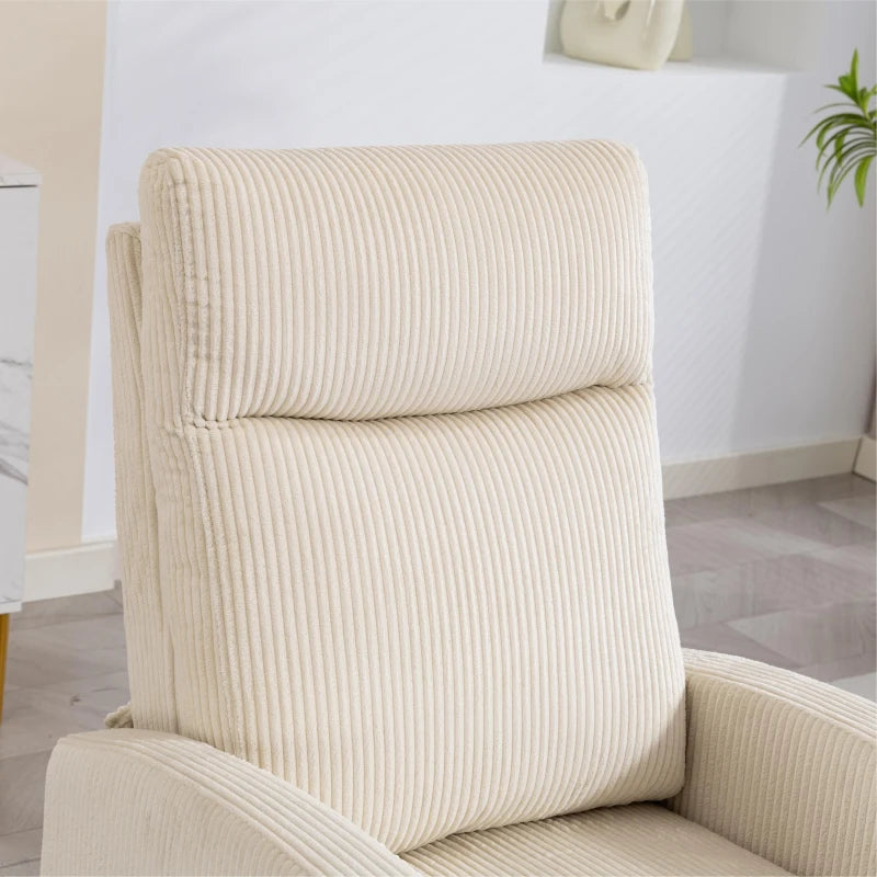 Fabric Recliner Chair Manual Home Theater Seating Single Reclining Sofa Chair with Padded Seat for Living Room, Beige
