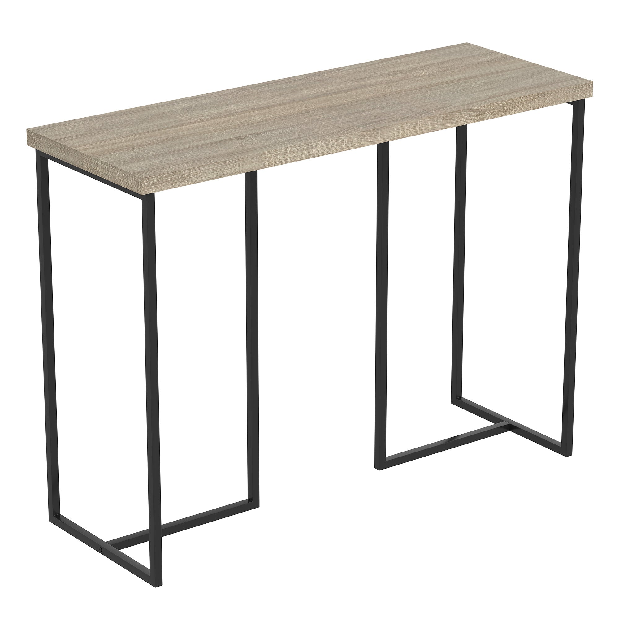 Refined 39" Console Table with Dark Taupe Top and Black Metal Frame