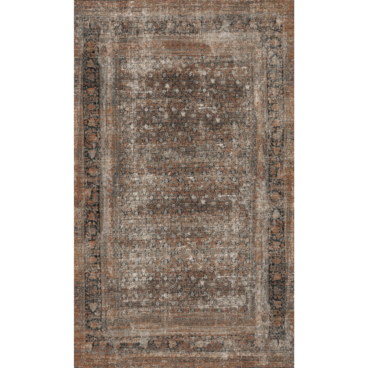 Regal Brown Orange Rug