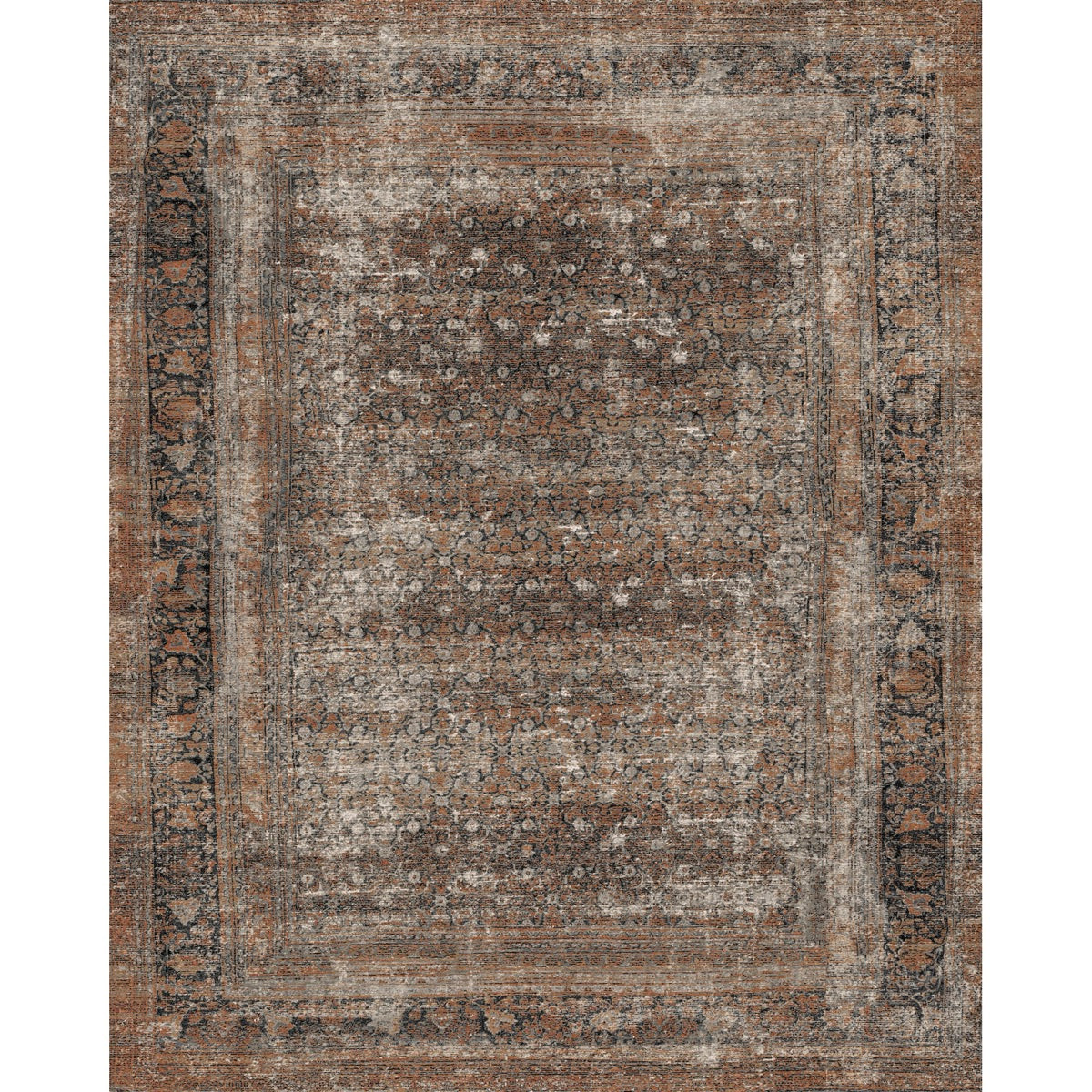 Regal Brown Orange Rug