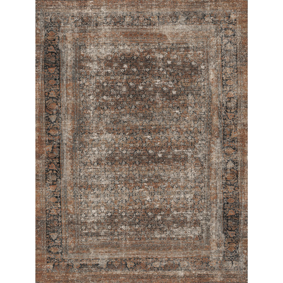 Regal Brown Orange Rug