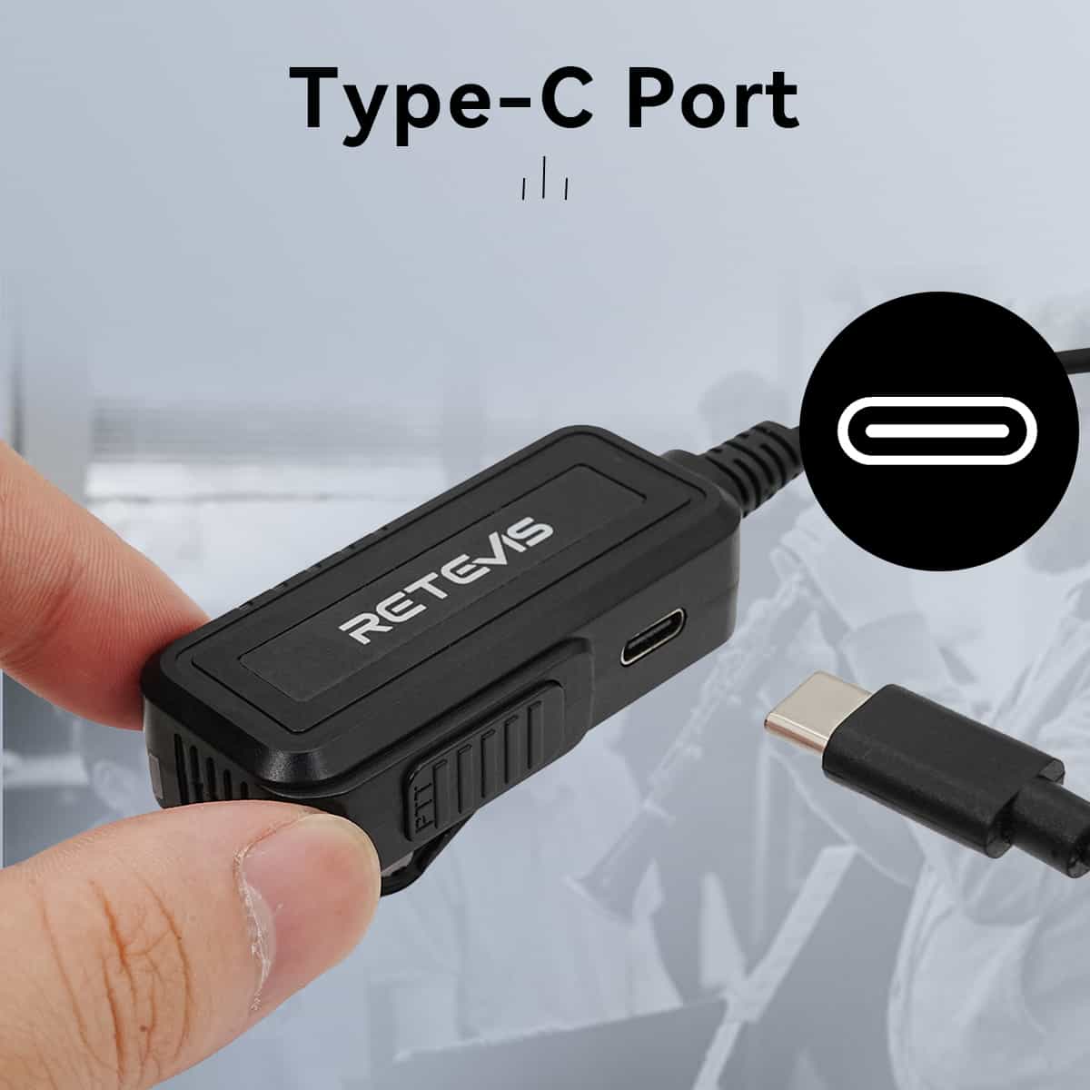 Retevis AI Noise-Canceling 2-Wire Covert Acoustic Tube Secret Service Earpiece - HD1 HD2 RT29