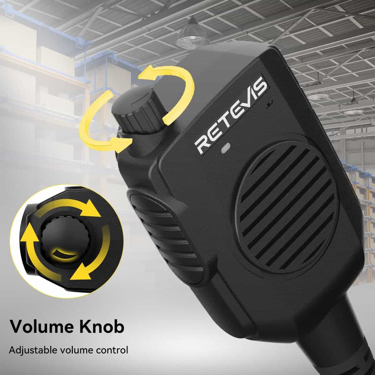 Retevis HK011 Amateur Ham Two-Way Radio Speaker Microphone With AI Noise Canceling Microphone 2 Pin K Plug