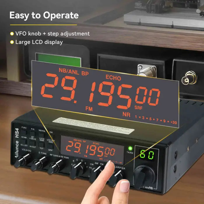 Retevis HS4 (Quad 5 AT-5555) 10+ Meter Mobile CB Style Amateur Ham Radio - 2024 Version With CTCSS/DCS