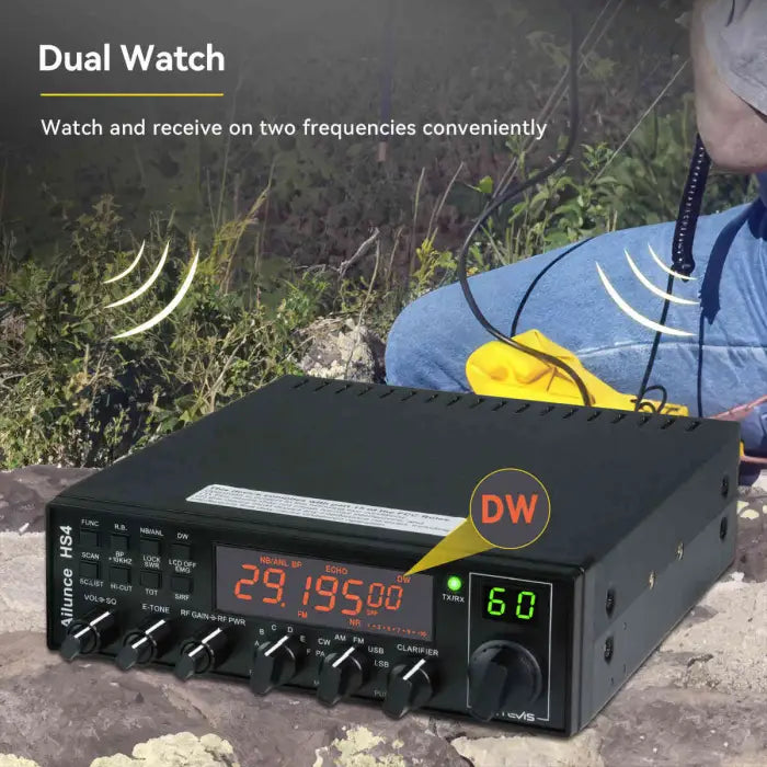 Retevis HS4 (Quad 5 AT-5555) 10+ Meter Mobile CB Style Amateur Ham Radio - 2024 Version With CTCSS/DCS