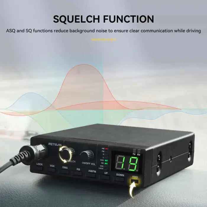 Retevis MB2 40 Channel AM/FM CB Radio Plug & Play With Cigarette Lighter Plug