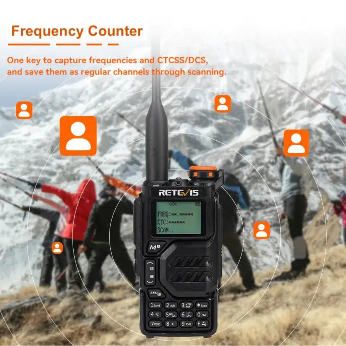 Retevis RA79 (UV-K5) Portable Handheld Multiband Amateur Ham Radio Transceiver Scanner Frequency Counter