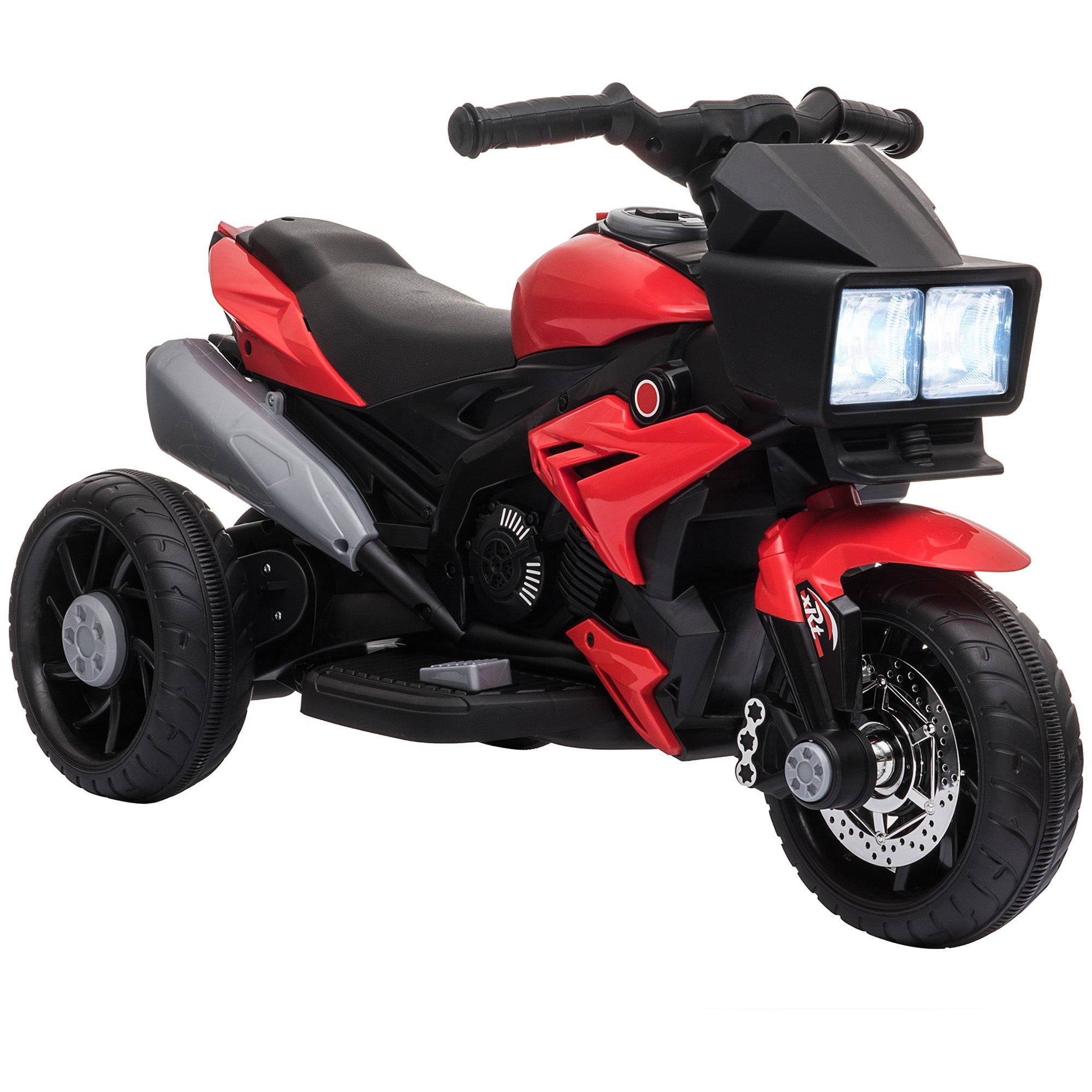 Aosom Kids Electric Motorcycle Ride-On Toy 6V Battery Powered with Music Horn Headlights Red