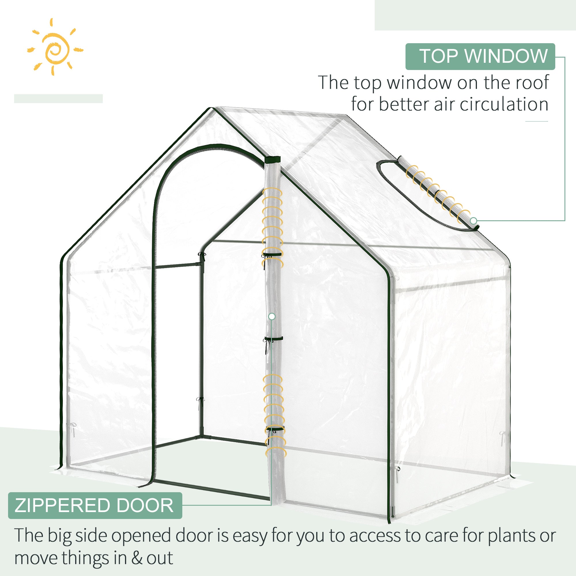 Outsunny Portable Flower Nursery: 6x3.3x5.5ft Mini Plant Growing PVC Tunnel Outdoor Warm House, Clear