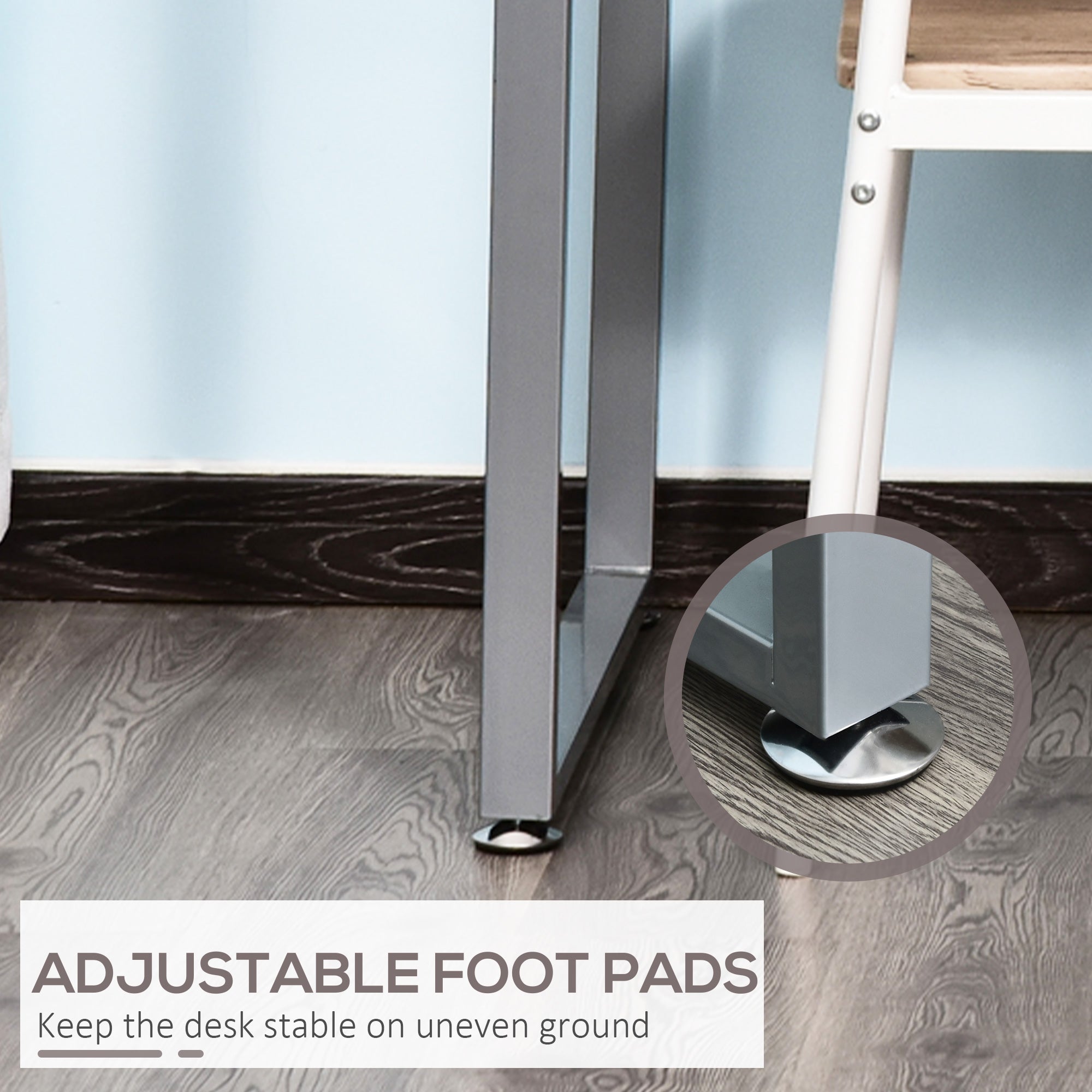 HOMCOM 47" White Computer Desk - Versatile Writing Table Workstation with Reversible File Drawers & Metal Frame