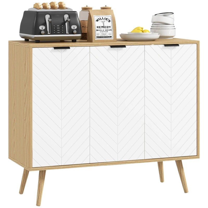 Modern Sideboard and Buffet, Dining Room Cabinet with Adjustable Shelves for Kitchen, Living Room, Natural