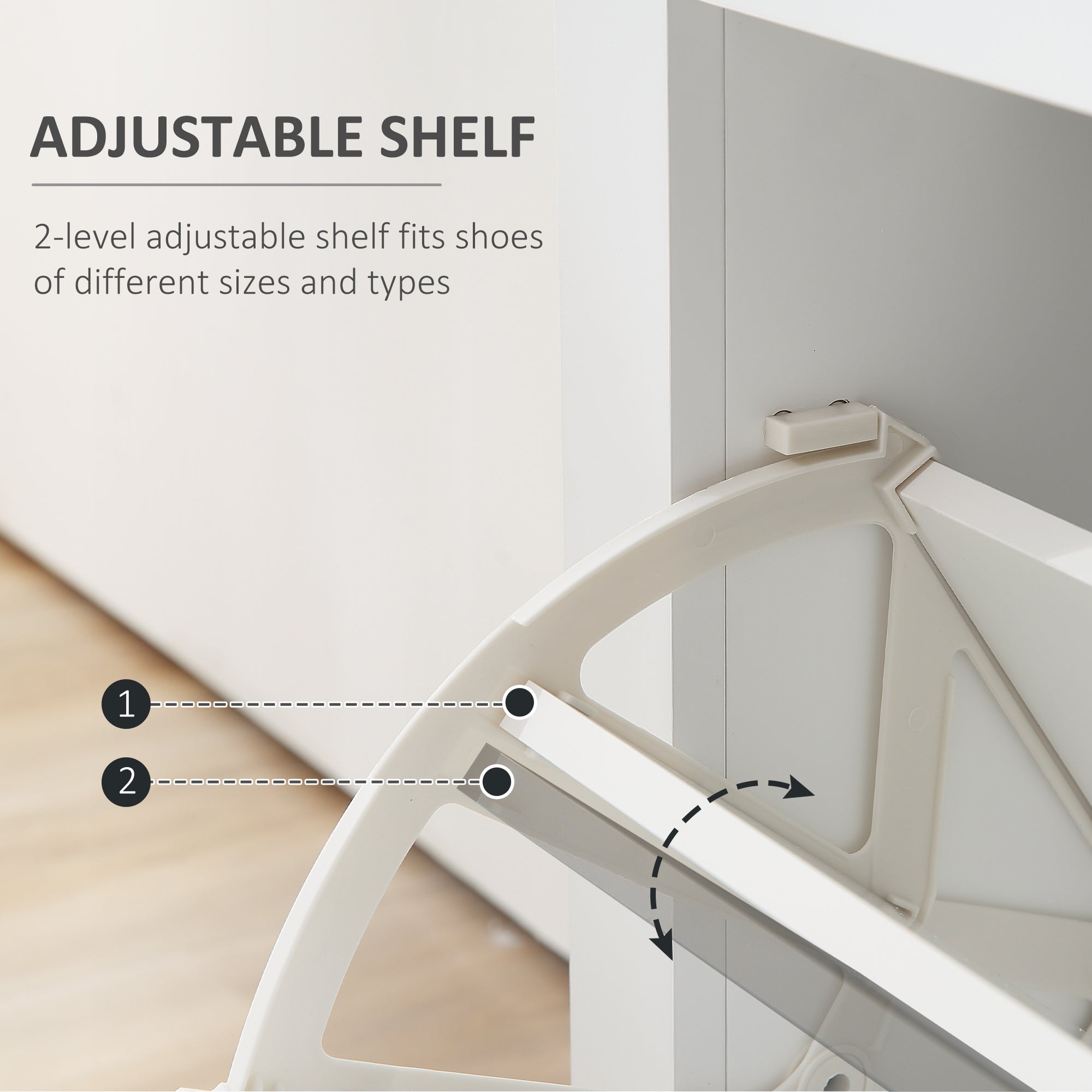 HOMCOM Contemporary Shoe Haven: 12-Pair Storage Cabinet with 2 Flip Drawers, Shelf, Open Umbrella Compartment