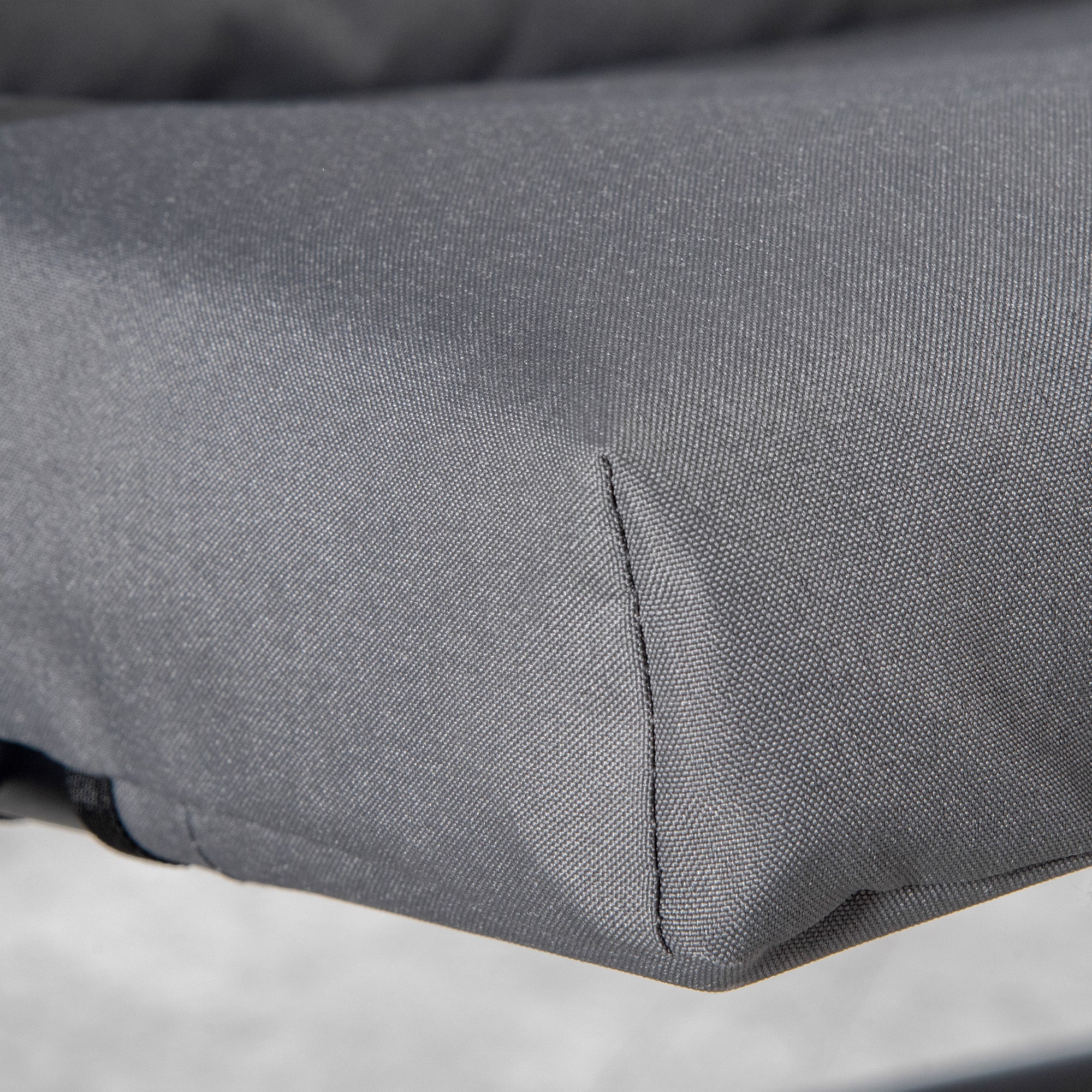 Outsunny Foldable Lounge Chair, Fabric Upholstered Recliner, Outdoor Lounger with Armrest, Metal Frame Camping Beach Chair, Grey