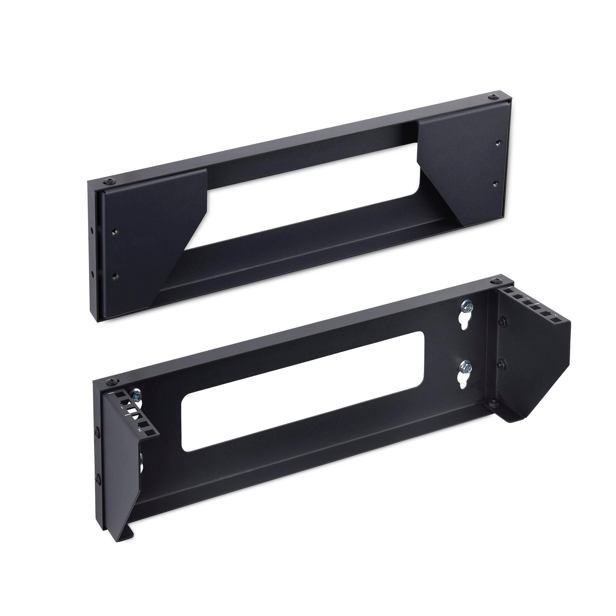 Vertical Wall-Mount Bracket for 19" Rack Equipment, Patch Panels, Servers, NAS – Max Load 121lb (55kg), Flat-Packed, ISTA-6 Certified