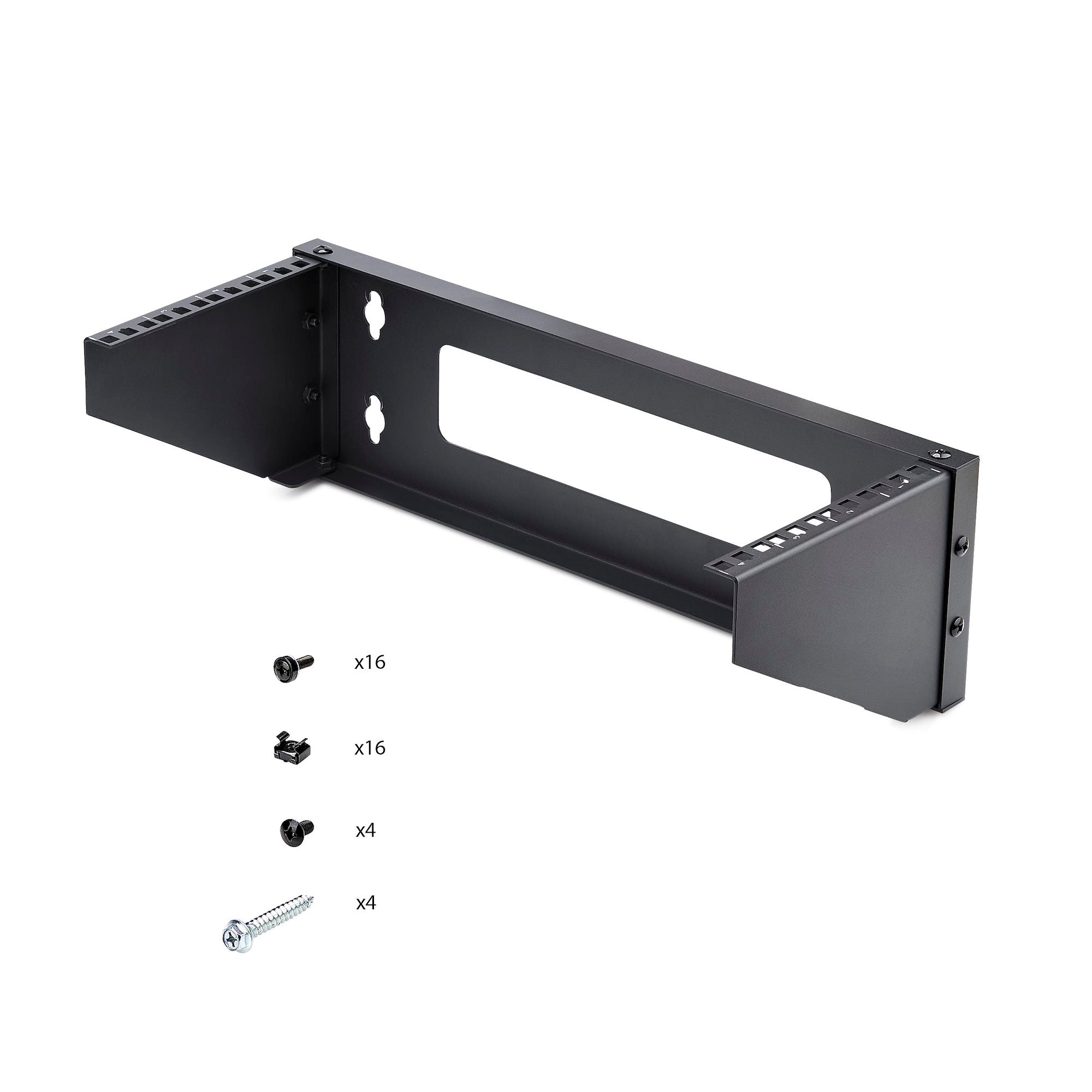 Vertical Wall-Mount Bracket for 19" Rack Equipment, Patch Panels, Servers, NAS – Max Load 121lb (55kg), Flat-Packed, ISTA-6 Certified