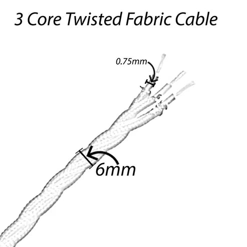 3 Core Electrical Twisted Fabric wire Yellow~2095