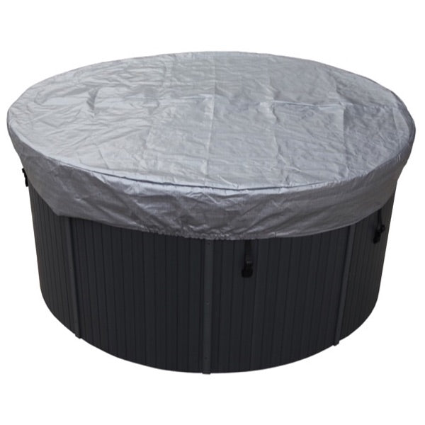 Round Hot Tub Cover Weather Guard | All-Weather Spa Cap with Elastic Skirt