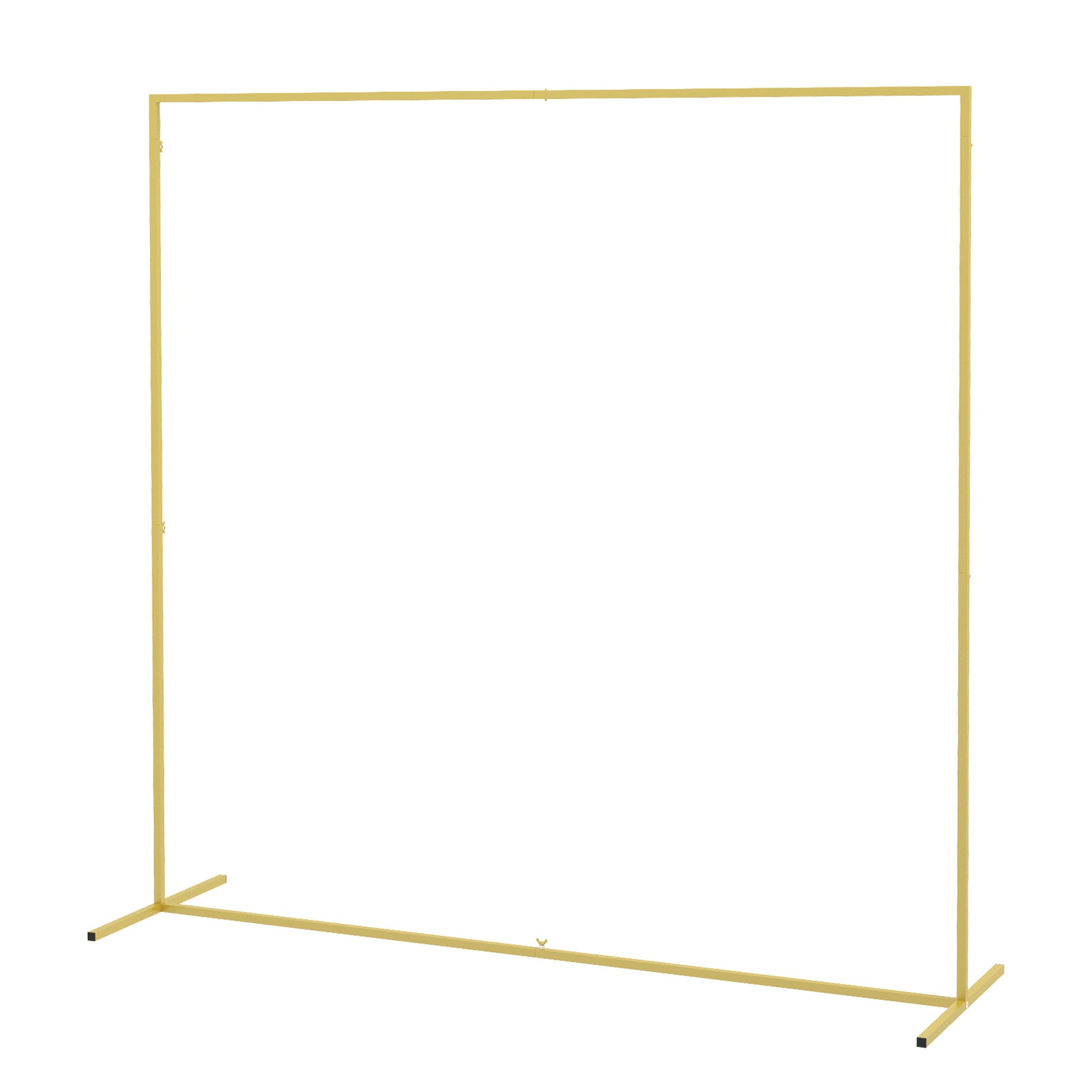 Outsunny 6.6x6.6FT Square Metal Wedding Arch, Gold Backdrop Stand for Parties, Bridal Showers, Graduations