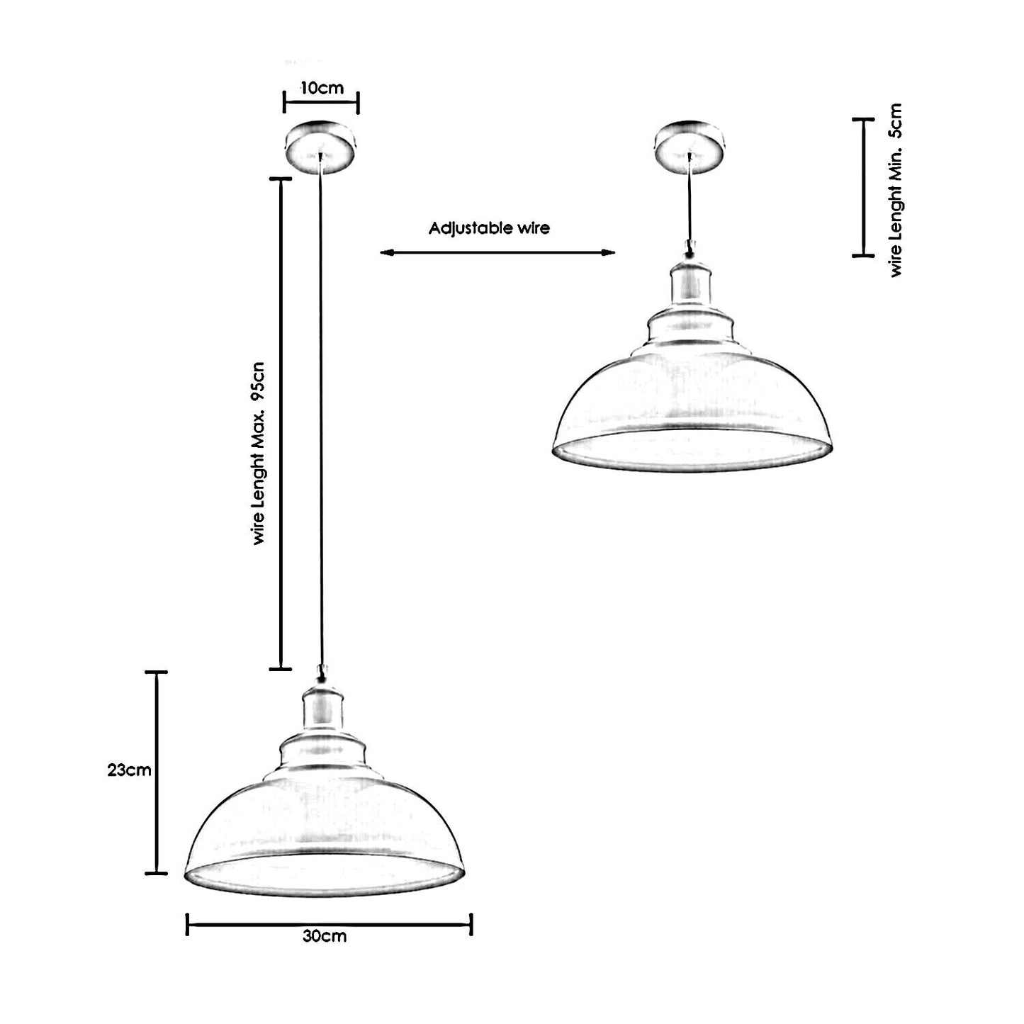 Industrial Metal Curvy Hanging Pendant Light~1531
