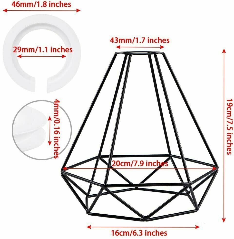 Metal Easy fit Black wire cage Rose Gold Easy Fit Lamp Shade~1538