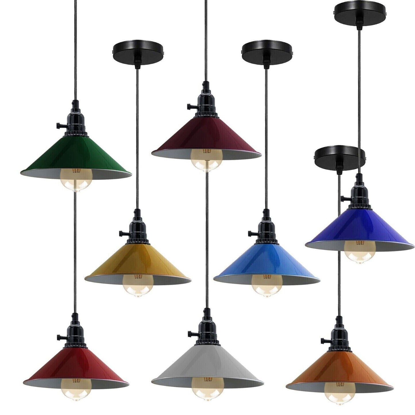 Industrial Black holder Dimmer Switch Hanging Pendant Light ~1557