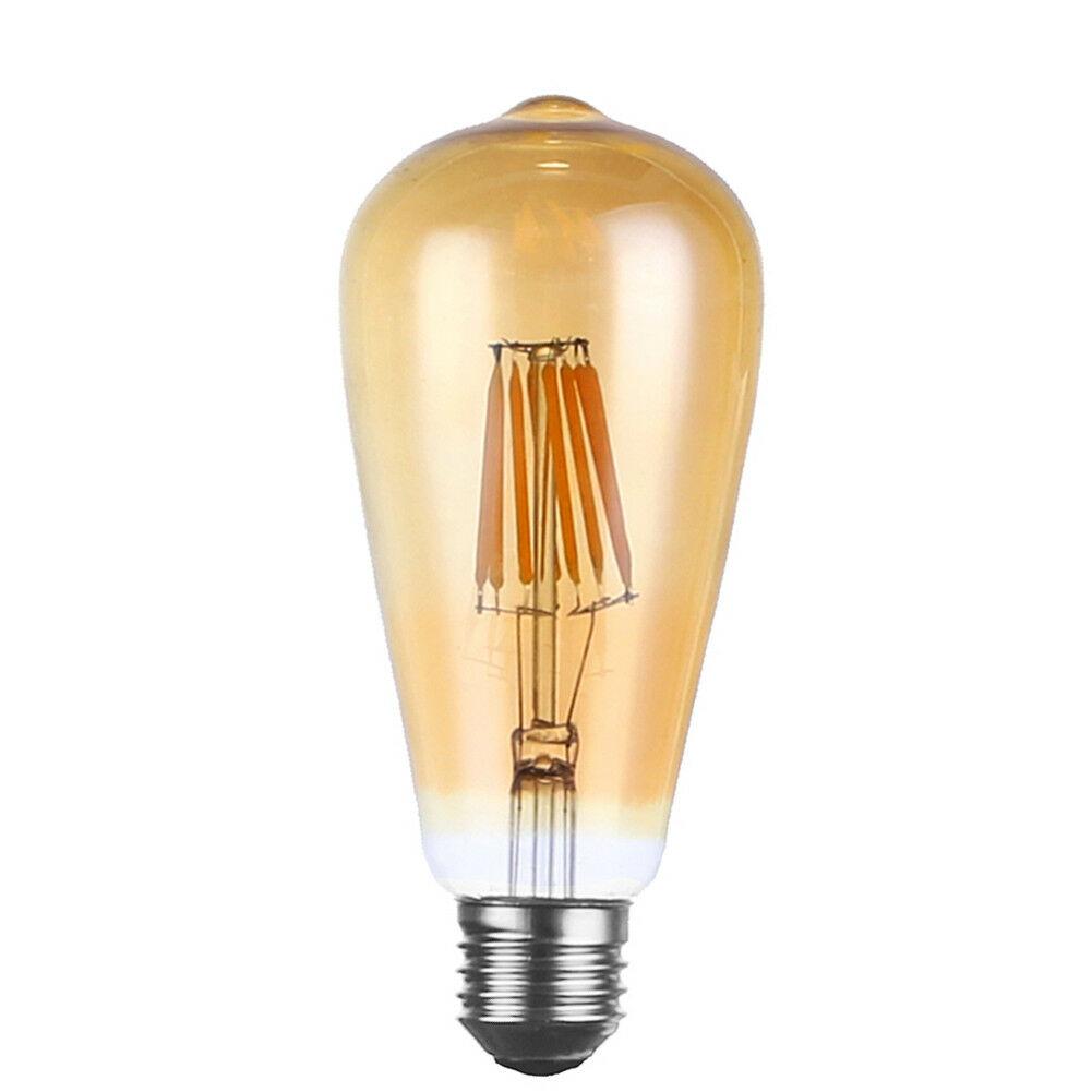 ST64 8W LED Edison Bulb Warm White Dimmable E26 Vintage LED Filament Light Bulb~1045
