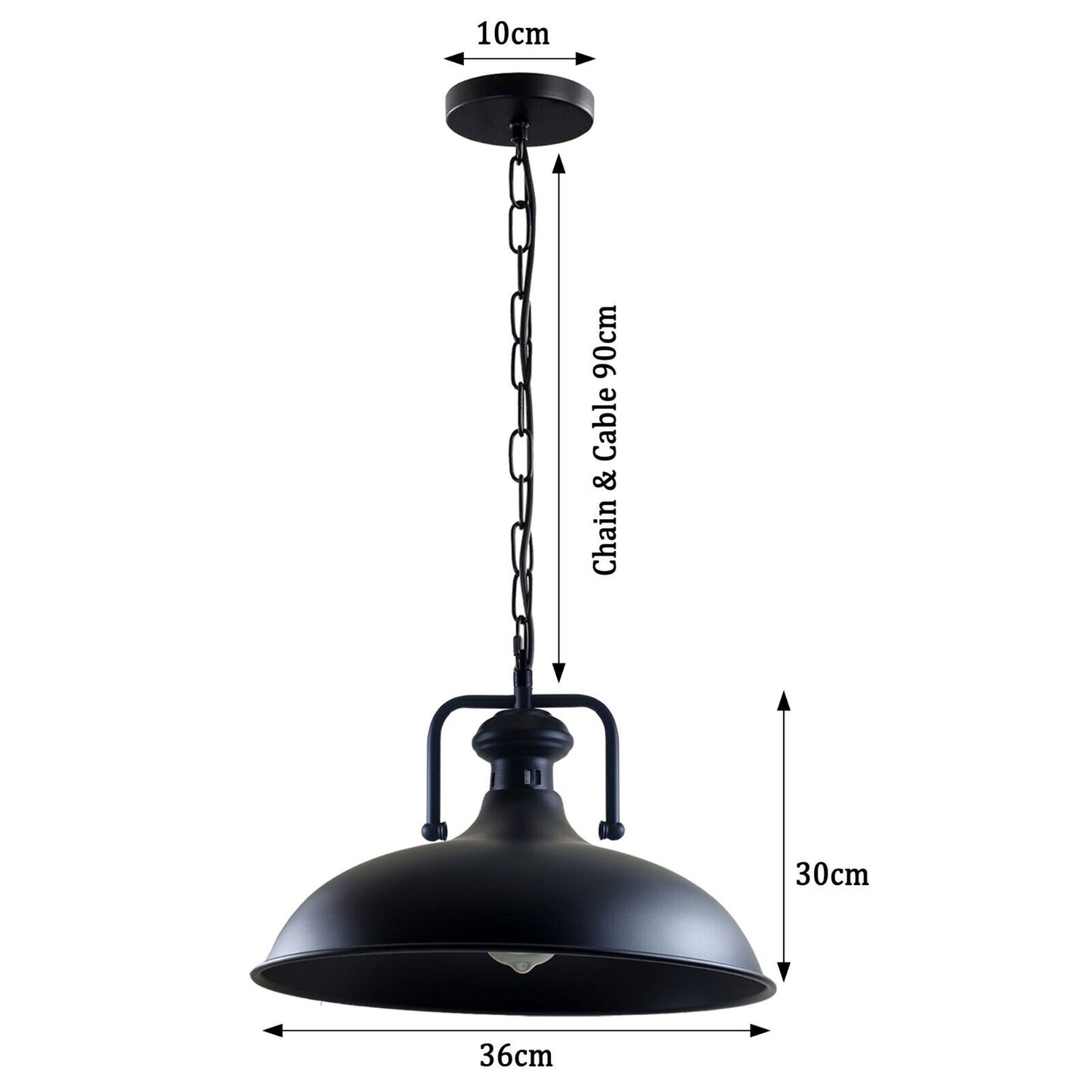 Single-Head Black Barn Shape Ceiling Pendant Light ~ 1733