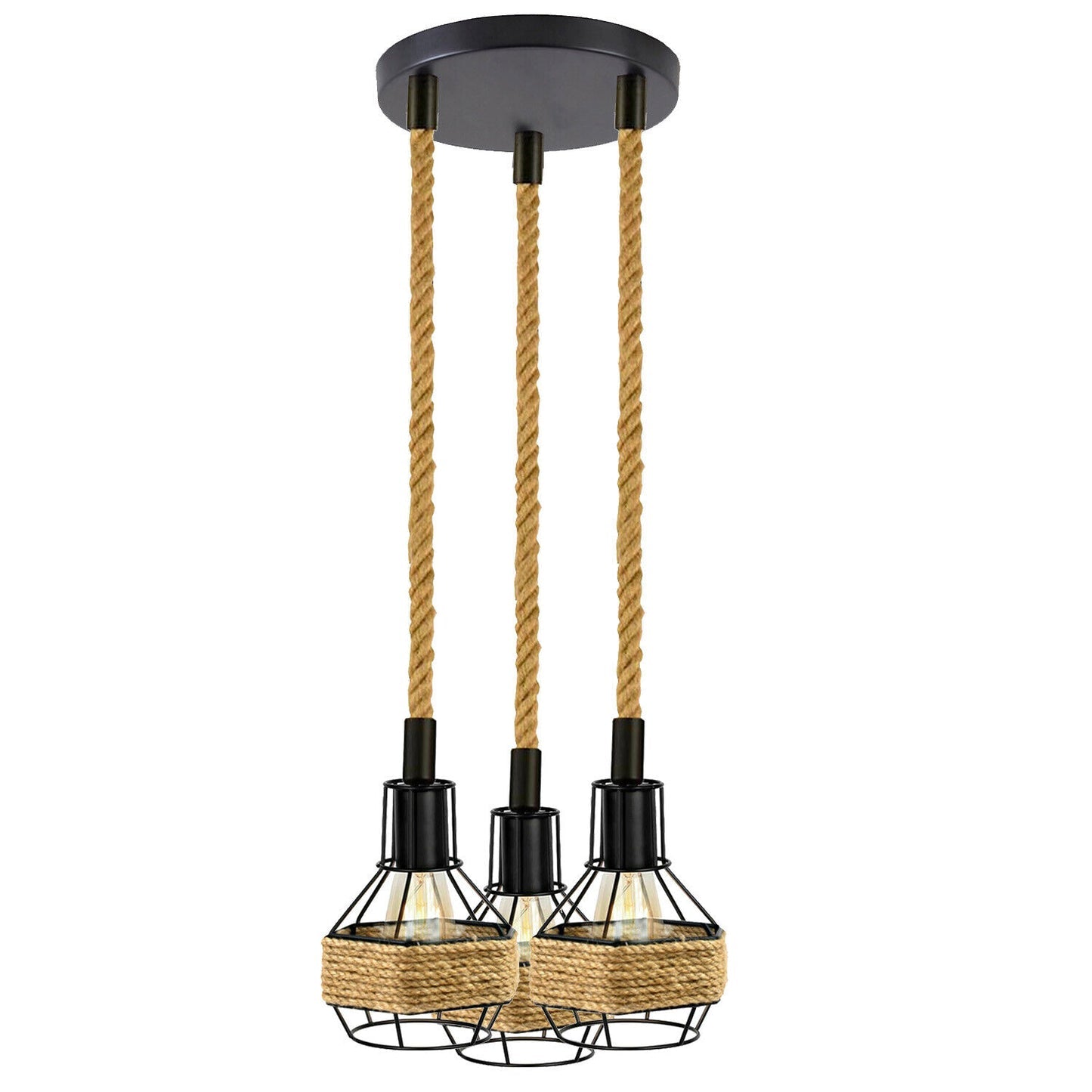 Hemp Rope Hanging Pendant Light ~ 1734