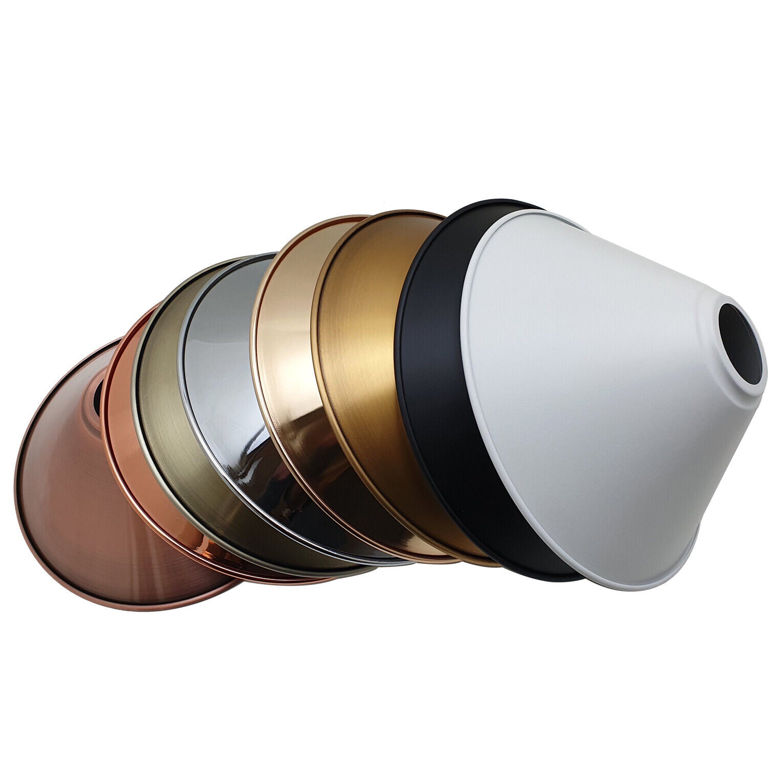 Industrial Metal Yellow Brass Easy Fit Cone Lampshade ~1368