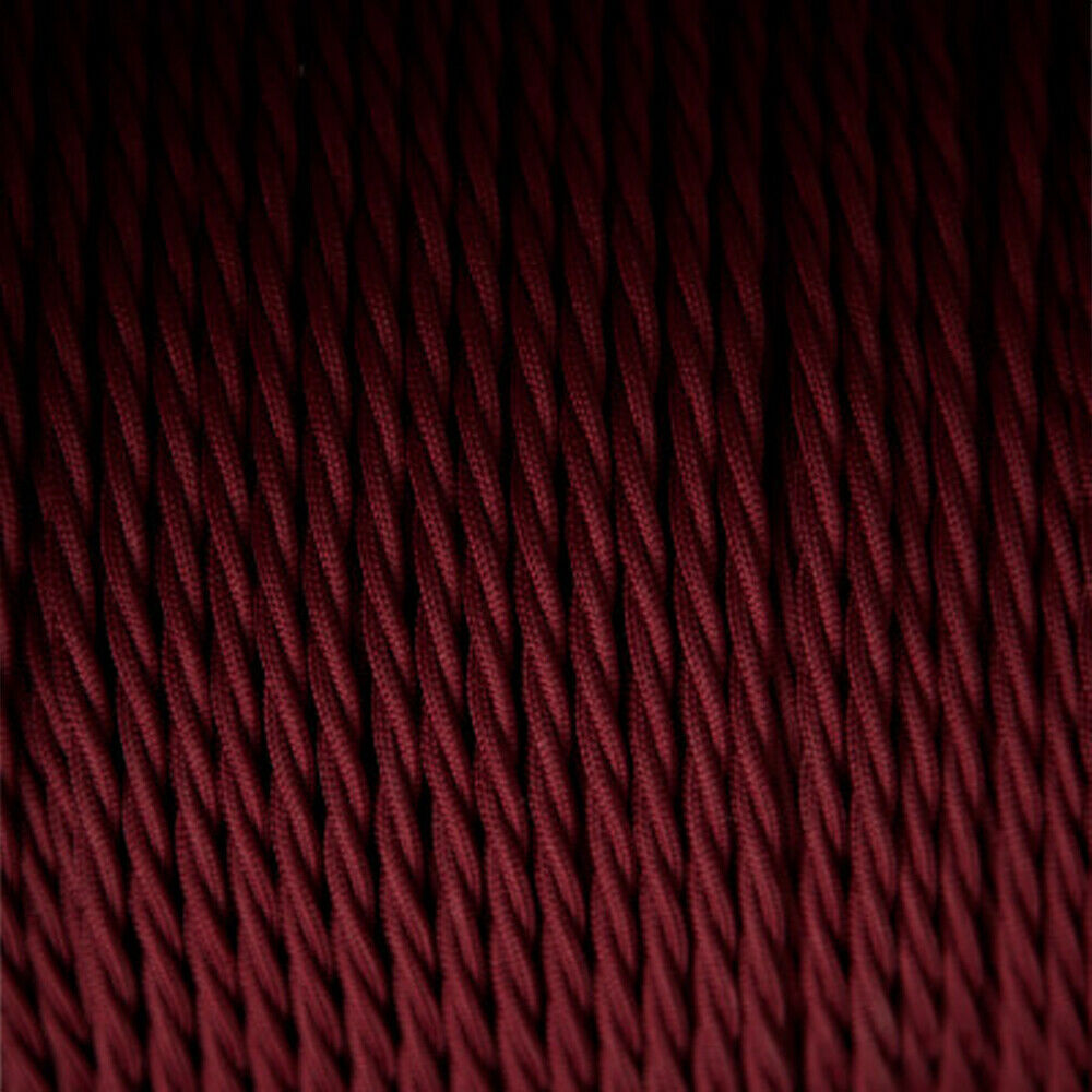 Cloth Covered Electrical Cables 3 Core Twisted Burgandy~1363