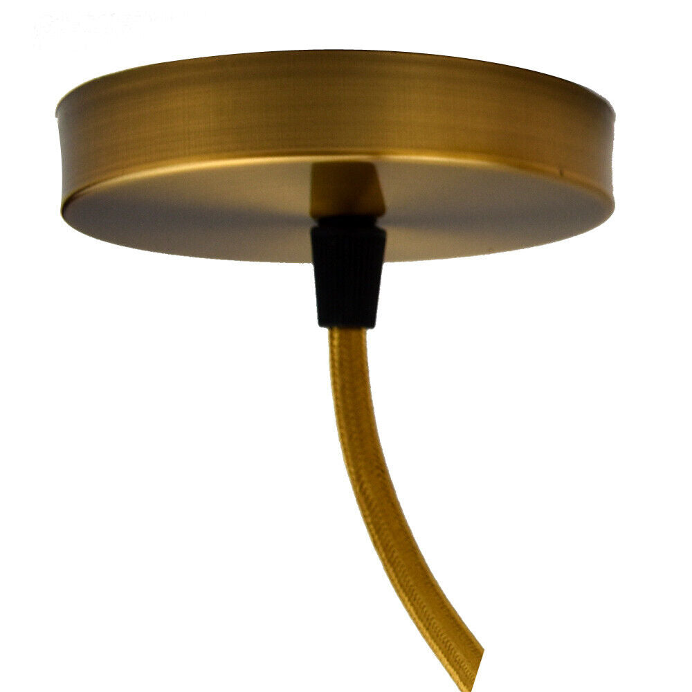 Yellow Brass Light Vintage Pendant Ceiling Rose~1469