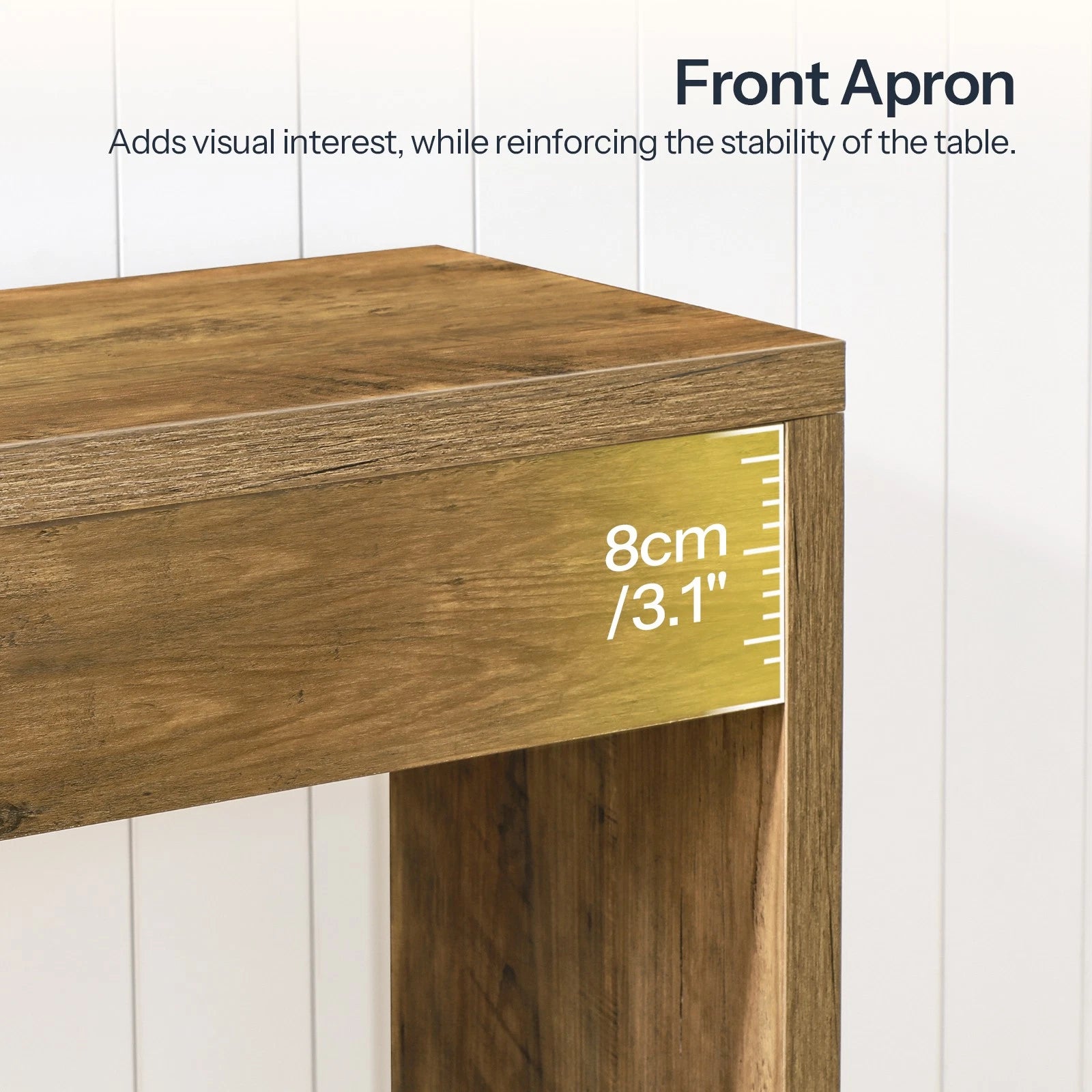 HOOBRO Farmhouse Console Table, 47.2" Entryway Sofa Table with Metal Frame, Brown