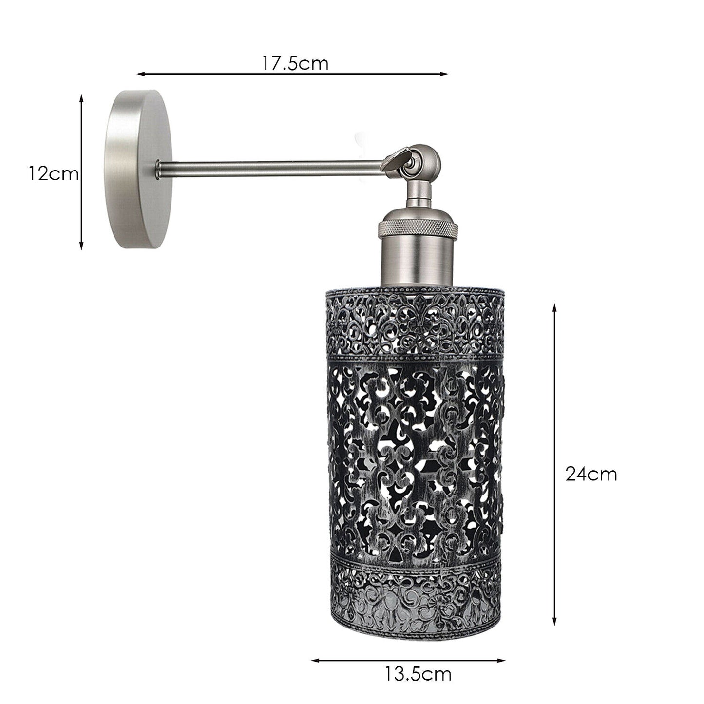 Adjustable Angle Wall Mounted Metal Cage Wall Lights for Bedroom~1850