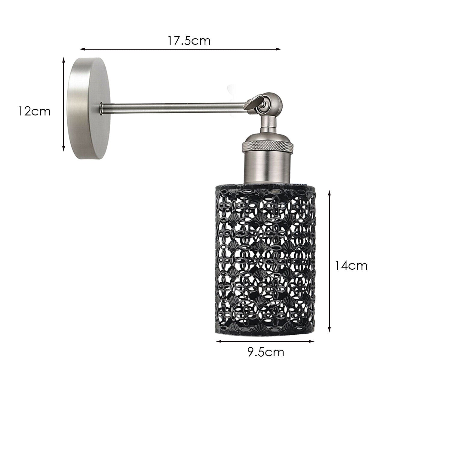 Adjustable Angle Wall Mounted Metal Cage Wall Lights for Bedroom~1848